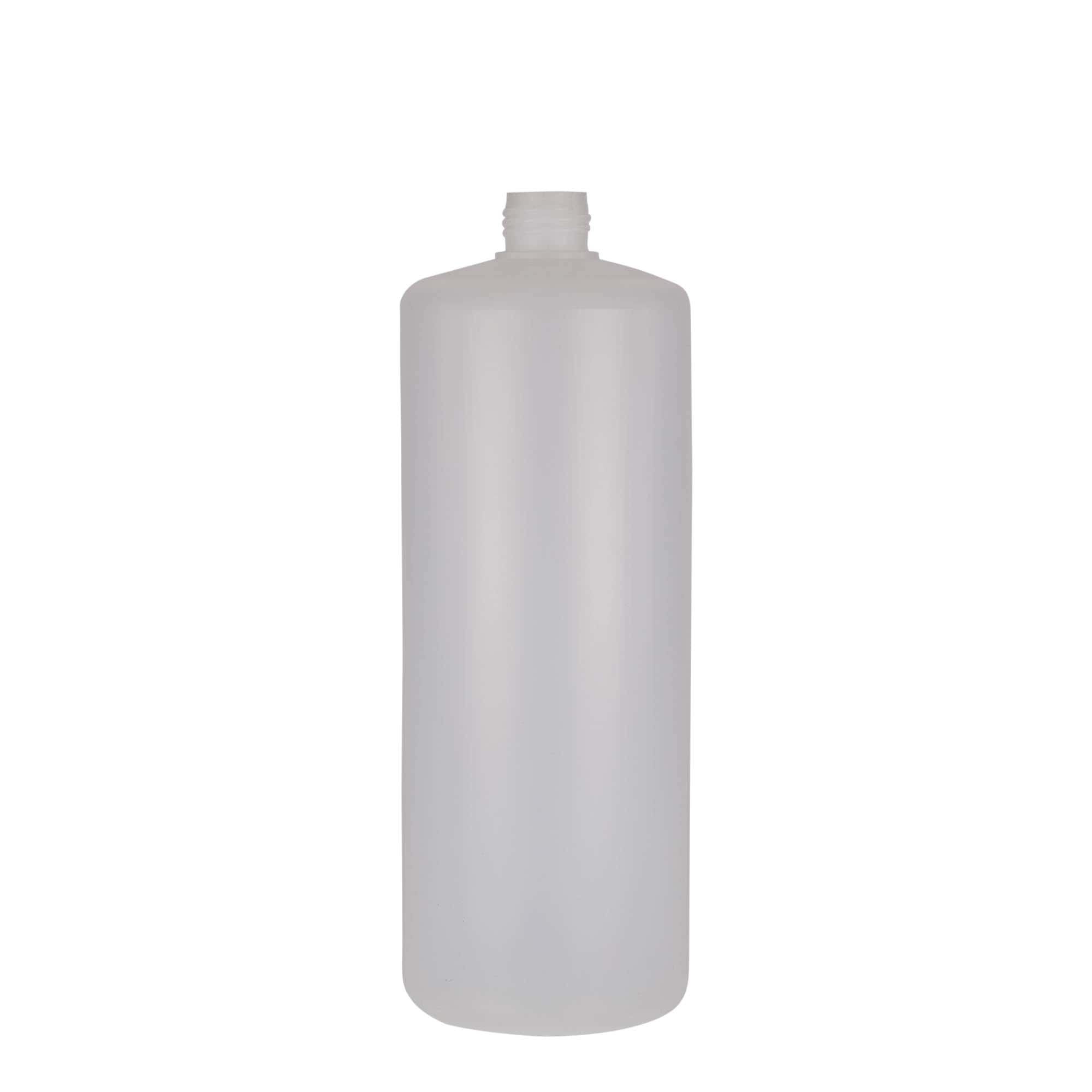 1.000 ml Yuvarlak şişe, PE plastik, doğal, ağız: Vidalı kapak 1.000 ml Yuvarlak şişe, PE plastik, doğal, ağız: Vidalı kapak