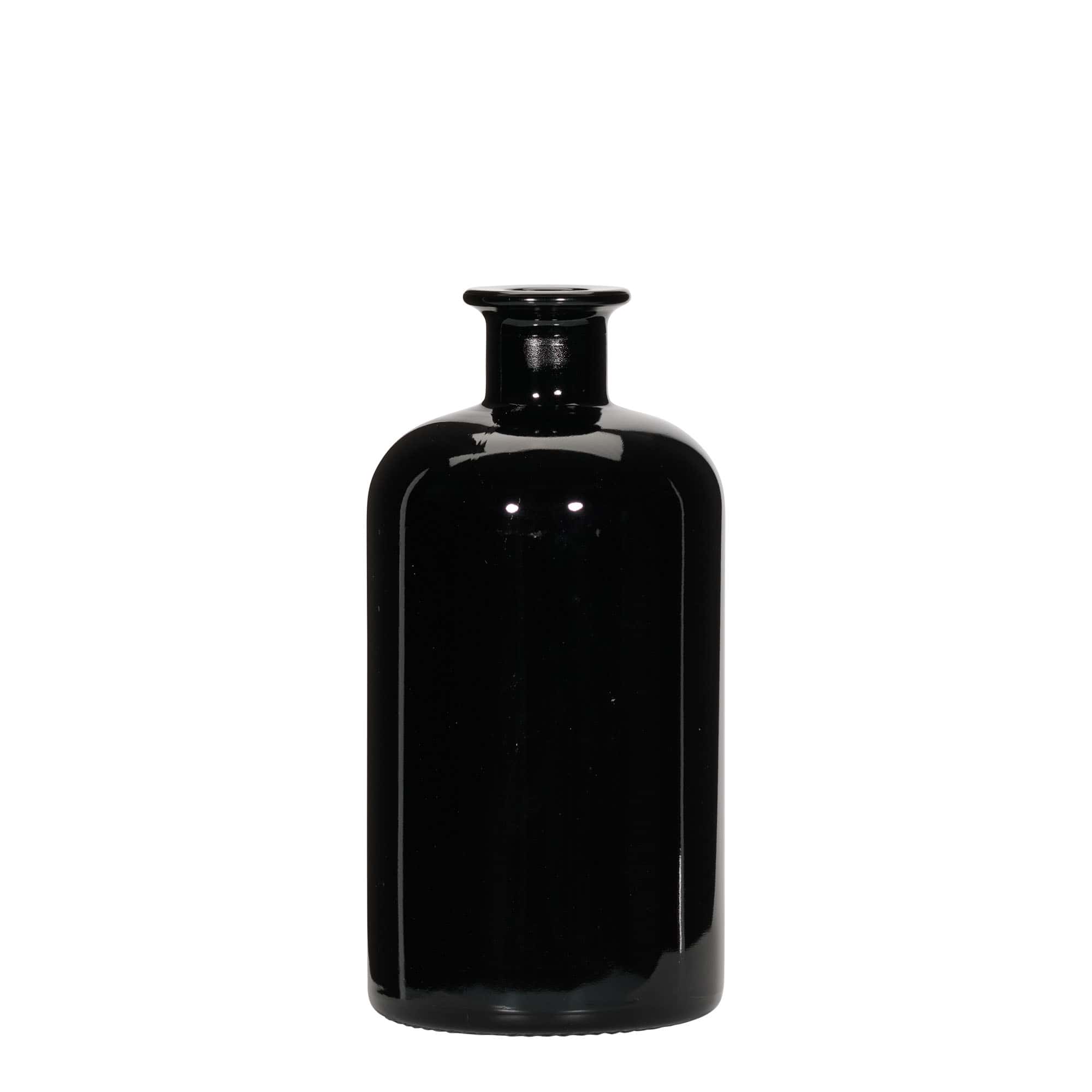 500 ml eczacı cam şişesi, siyah, ağız: mantar 500 ml eczacı cam şişesi, siyah, ağız: mantar