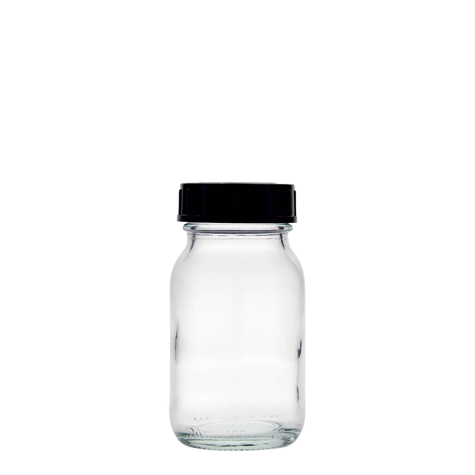 100 ml geniş ağızlı cam, ağız çapı: DIN 40 100 ml geniş ağızlı cam, ağız çapı: DIN 40