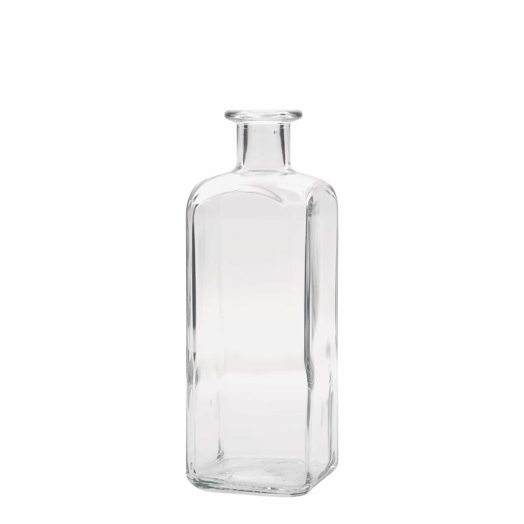 500 ml Cam Şişe Eczacı Kare, kare, Ağız: Mantar