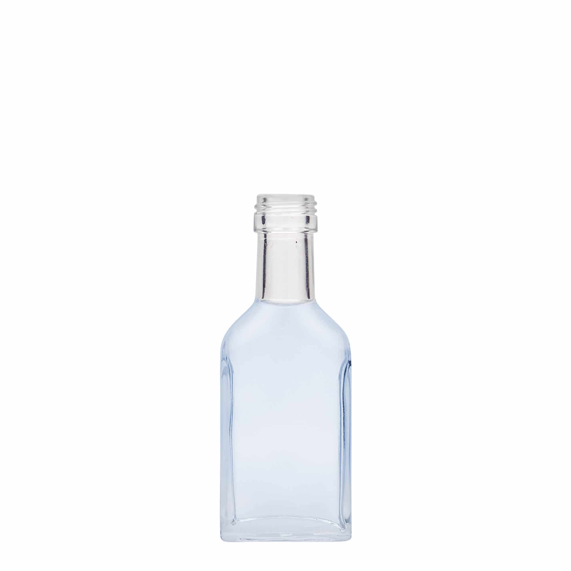 40 ml Cep Şişesi Uzun Boyun, dikdörtgen, Cam, Ağız: PP 22 40 ml Cep Şişesi Uzun Boyun, dikdörtgen, Cam, Ağız: PP 22