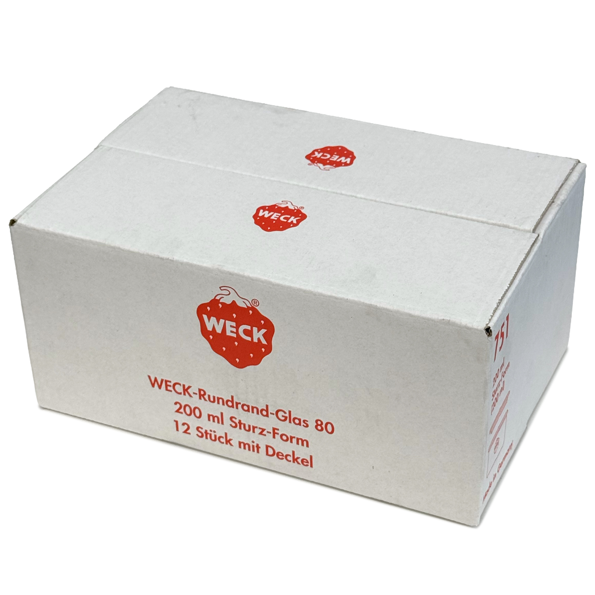 12x 200 ml WECK kavanoz cam kapaklı RR 80
