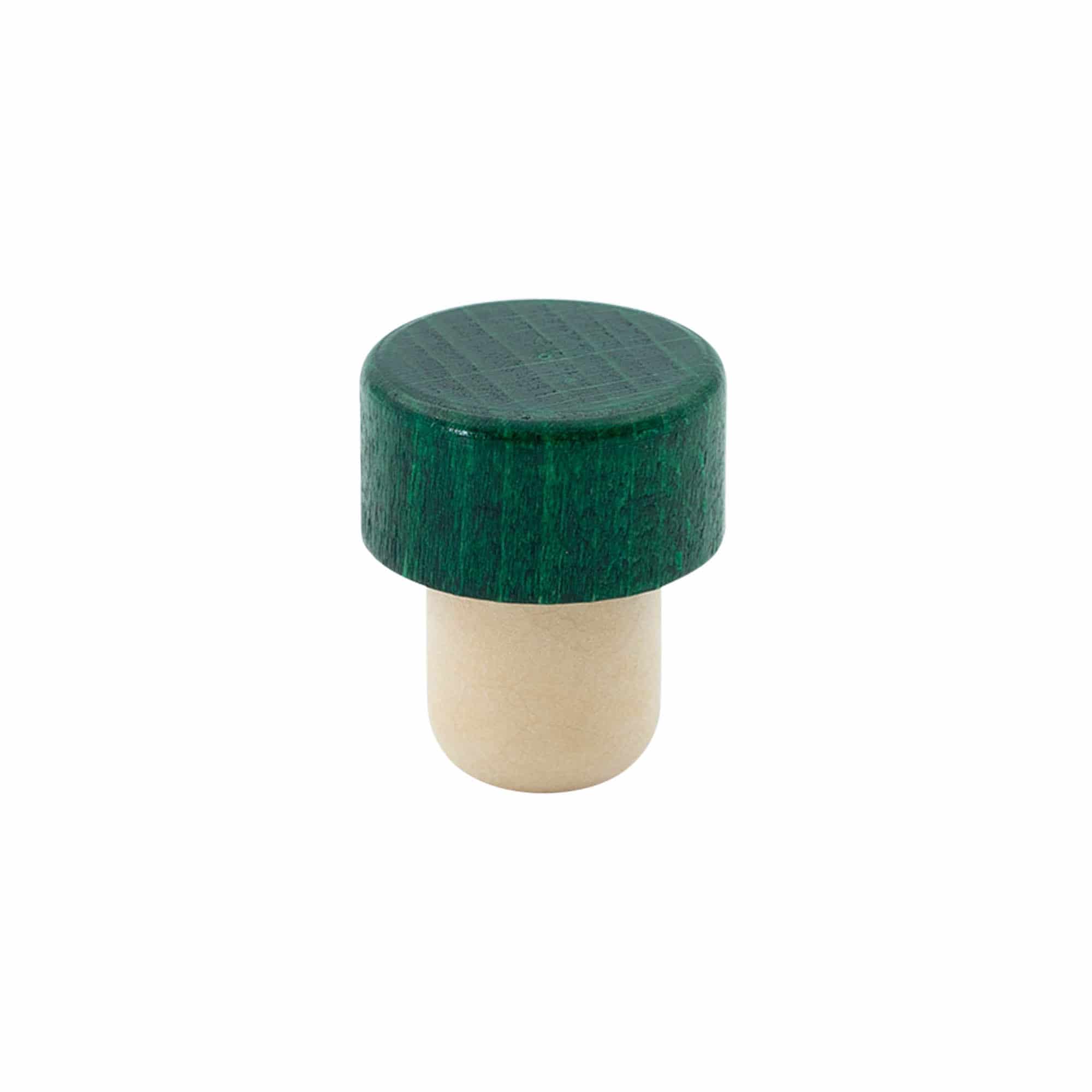 Sap mantarı 19 mm, ahşap/plastik, yeşil, ağız için: mantar Sap mantarı 19 mm, ahşap/plastik, yeşil, ağız için: mantar