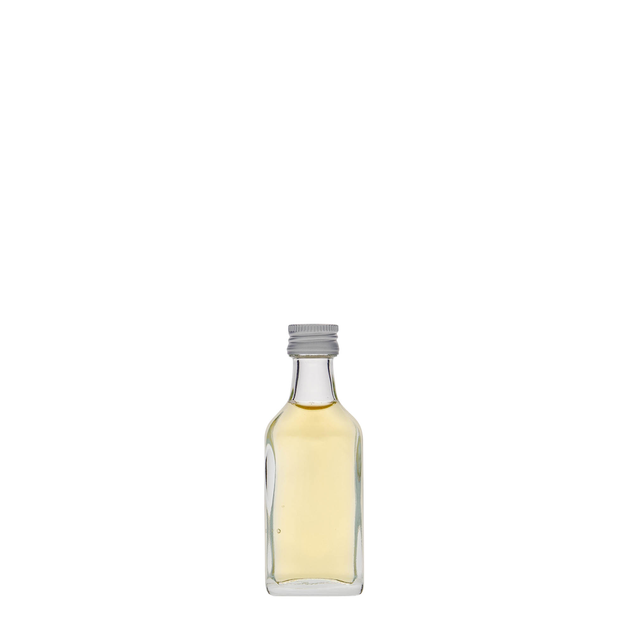 20 ml cep şişesi, dikdörtgen, cam, ağız: PP 18 20 ml cep şişesi, dikdörtgen, cam, ağız: PP 18