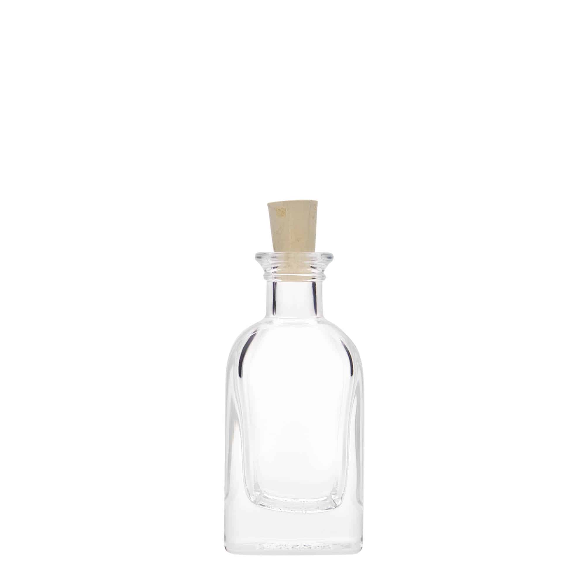 40 ml Cam Şişe Eczacı Kare, kare, Ağız: Mantar