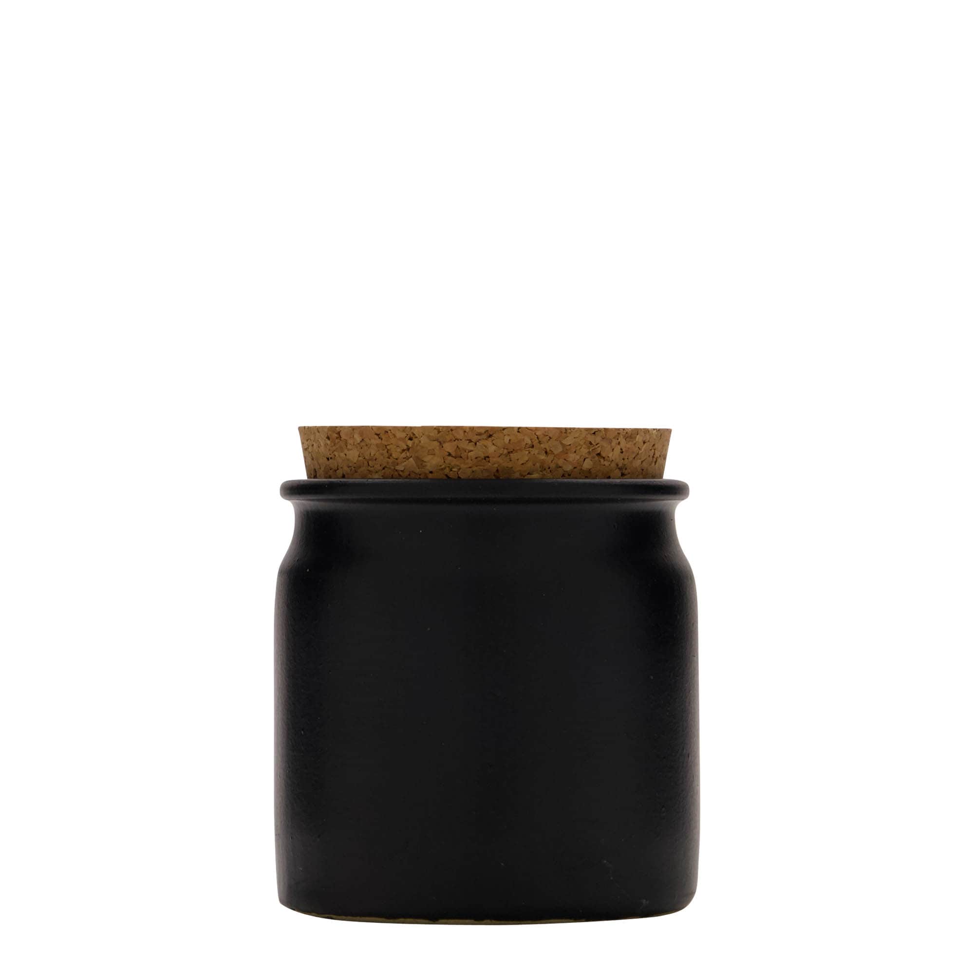 160 ml taş kap, seramik, siyah, ağız: mantar