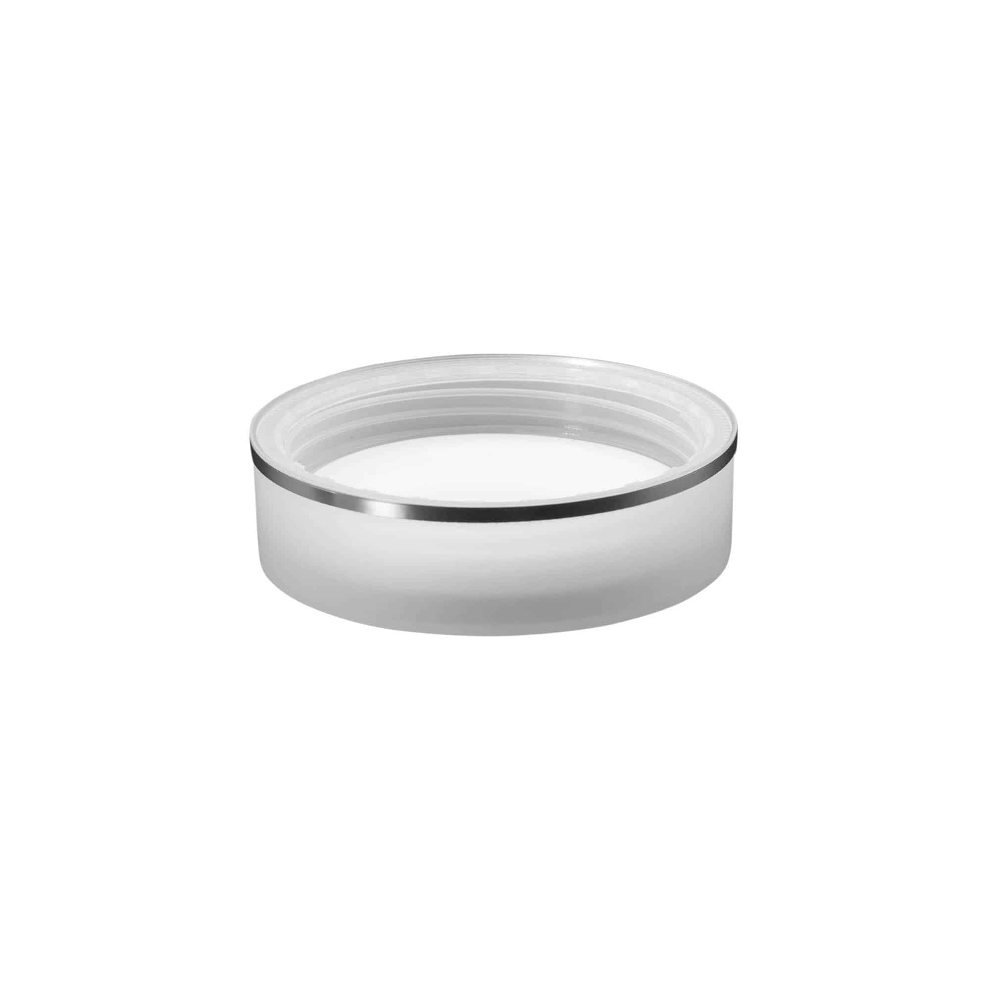 Vida Kapağı 'Clear/Platin Edition', PP plastik, beyaz, ağız çapı için: 70/2P