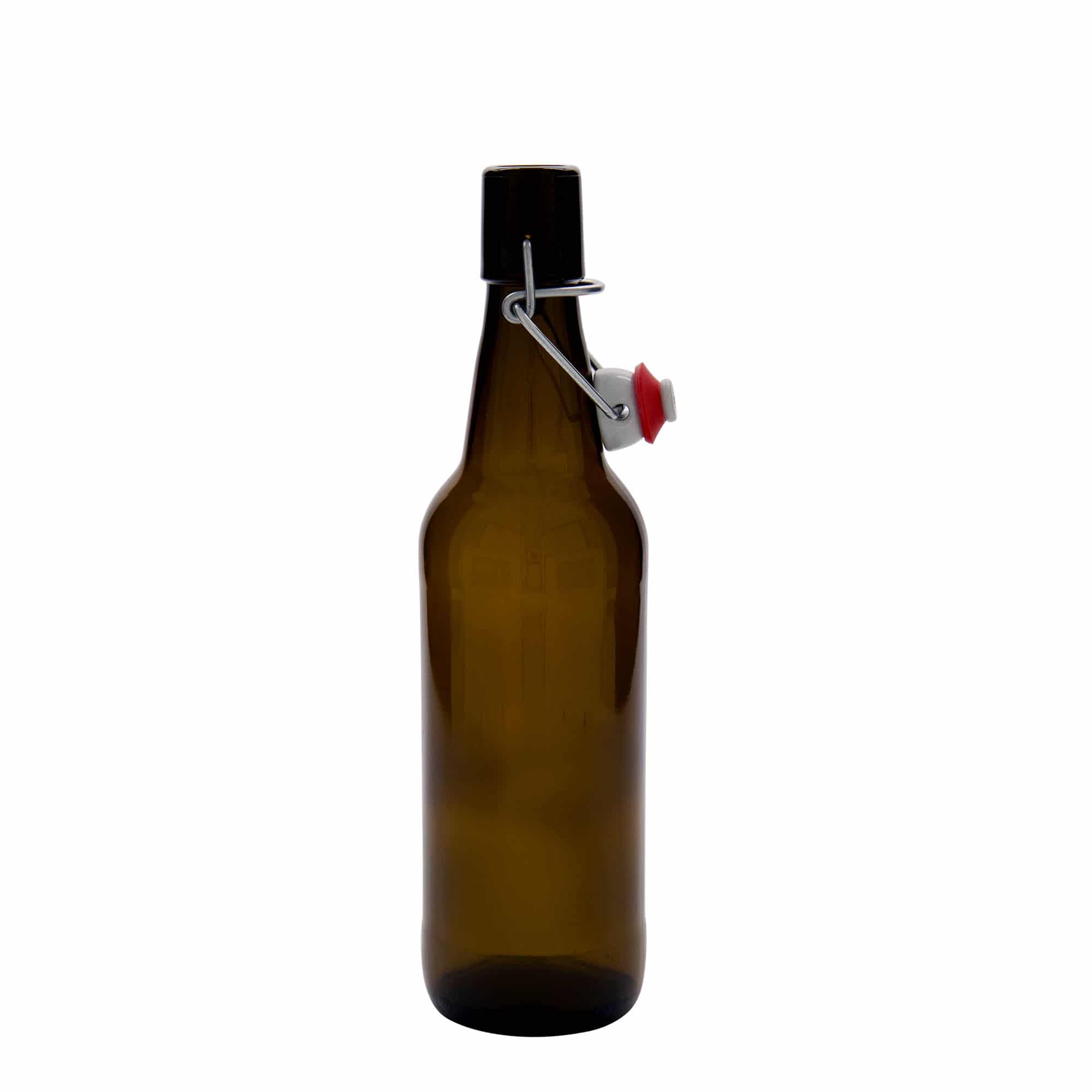 500 ml bira şişesi, cam, kahverengi, ağız: mandallı kapak
