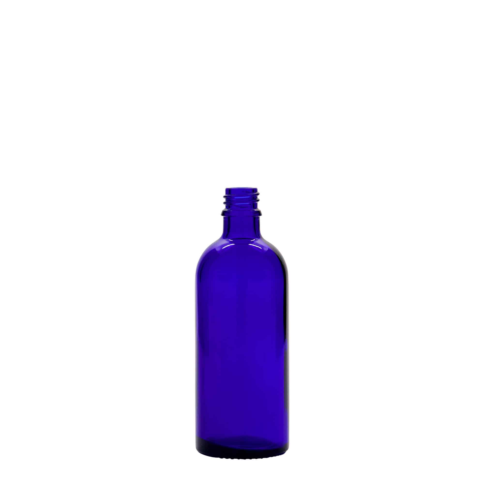 100 ml cam tıbbi şişe, kraliyet mavisi, ağız: DIN 18 100 ml cam tıbbi şişe, kraliyet mavisi, ağız: DIN 18