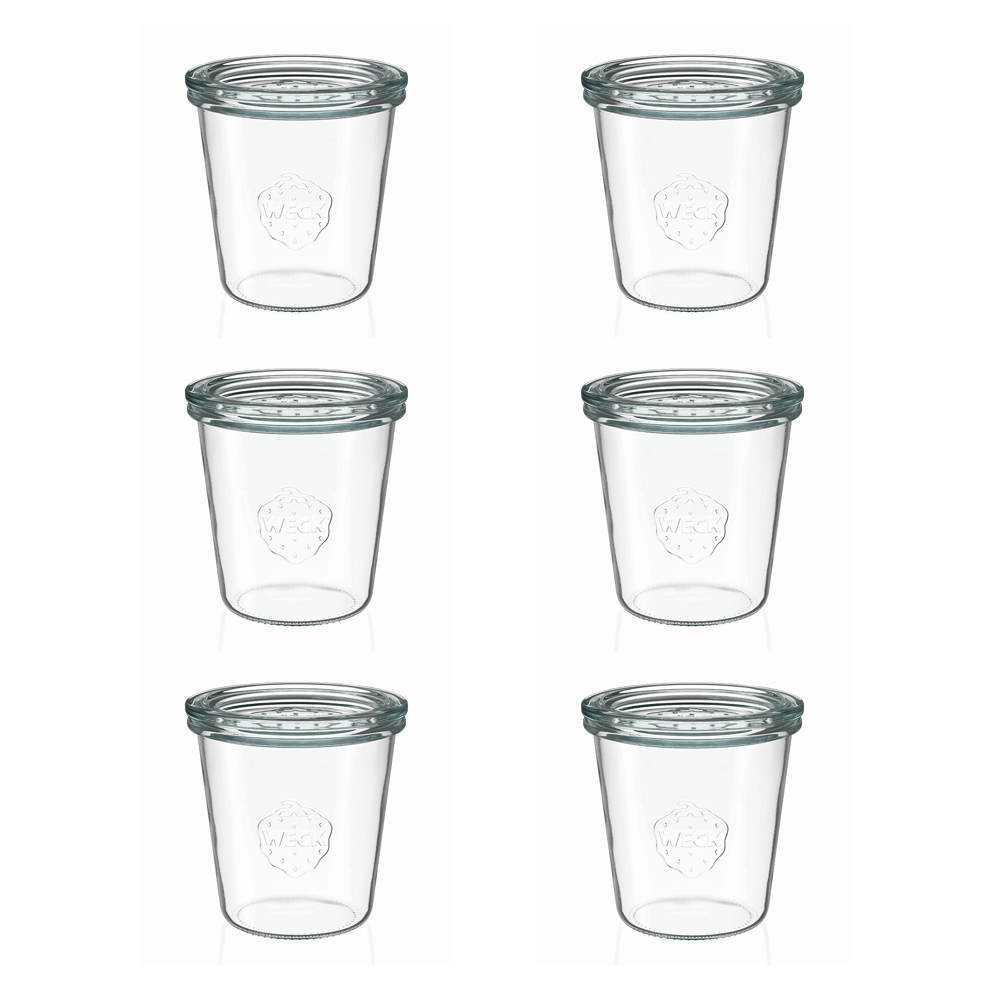 6x 290 ml yüksek WECK kavanoz cam kapaklı RR 80