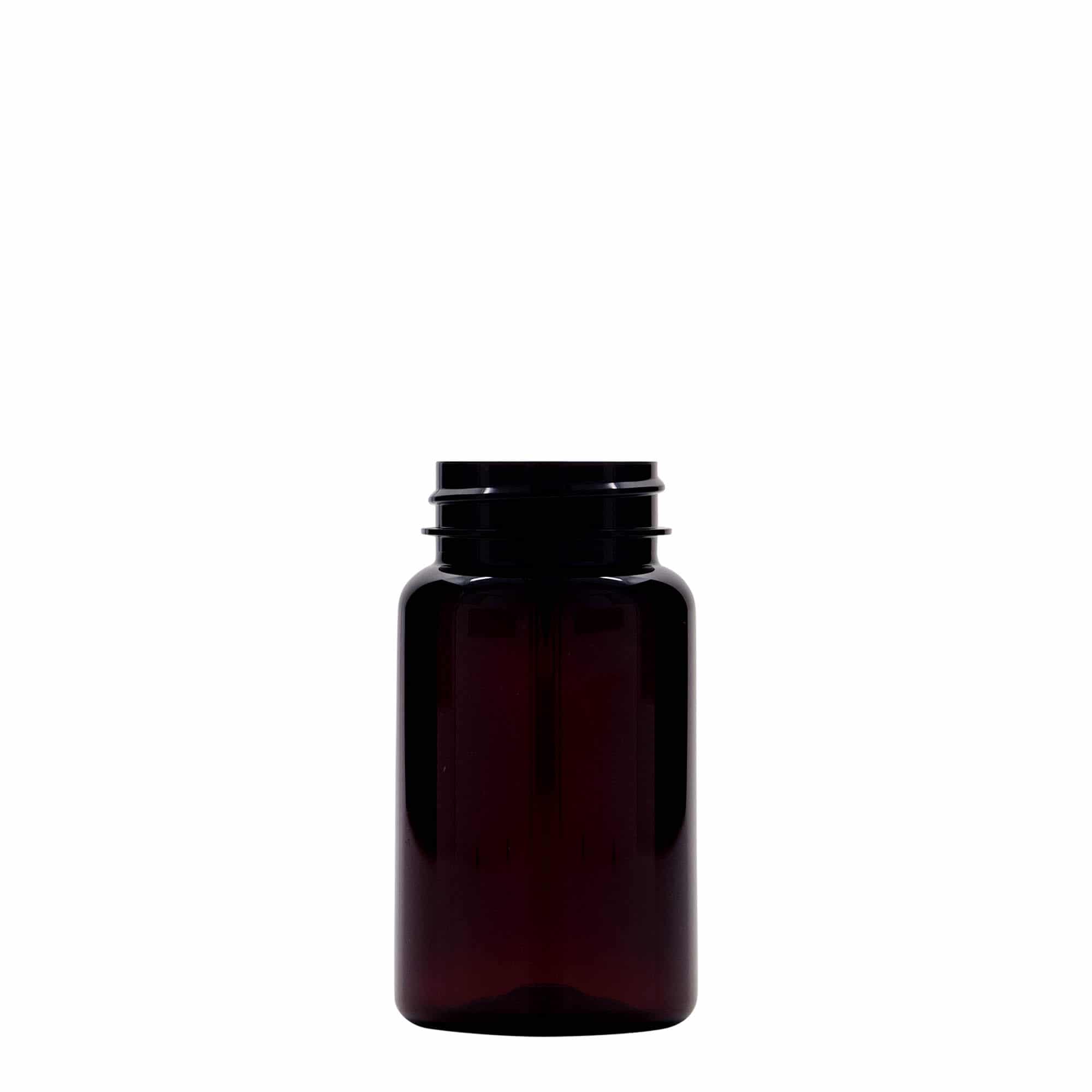 100 ml PET şişe, plastik, kahverengi, ağız: 38/400