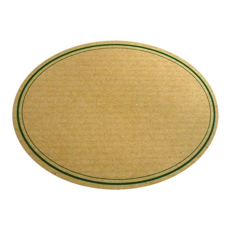 Doğa etiketi, oval, kağıt, yeşil-kahverengi