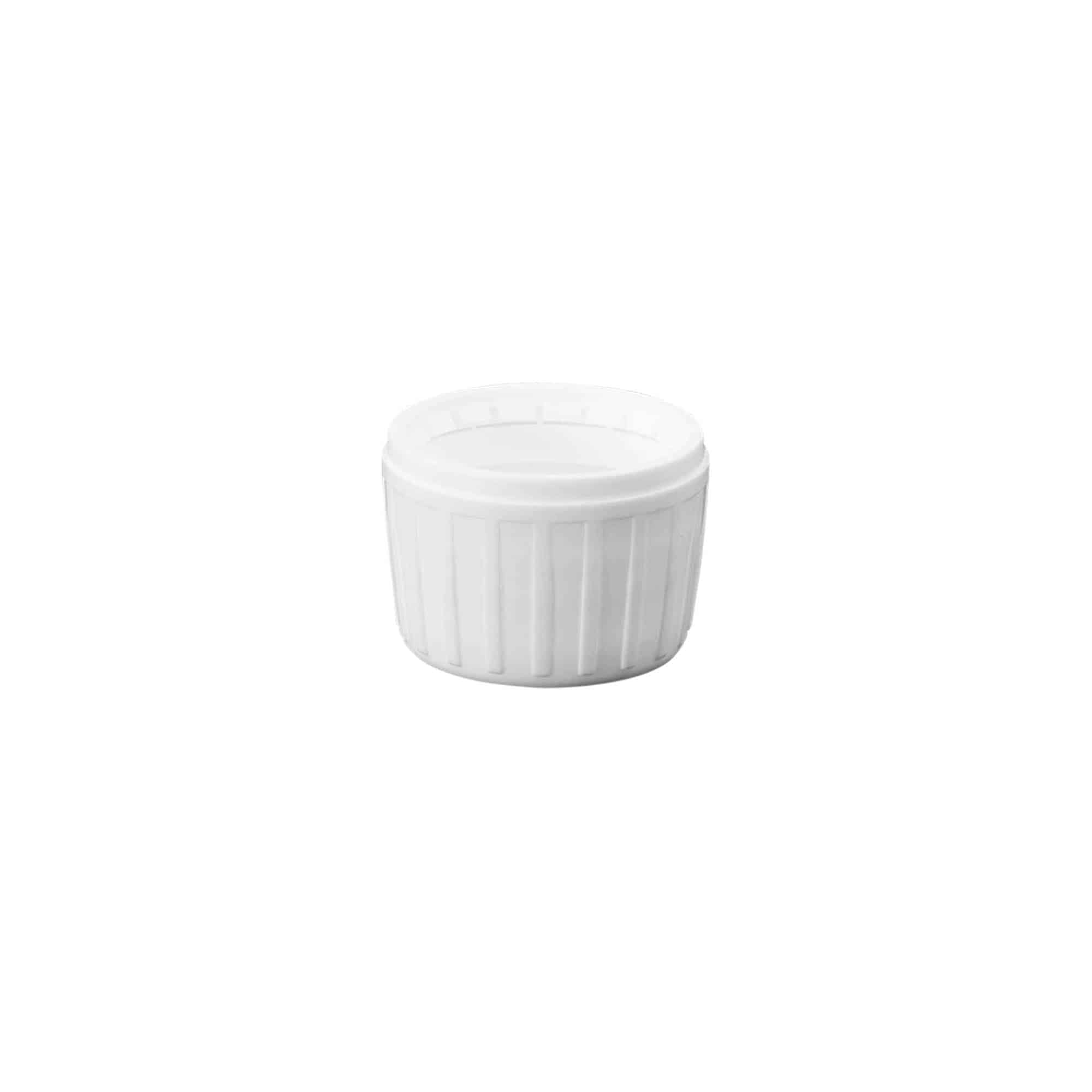 Vidalı kapak, PP plastik, beyaz, ağız çapı için: PP 28