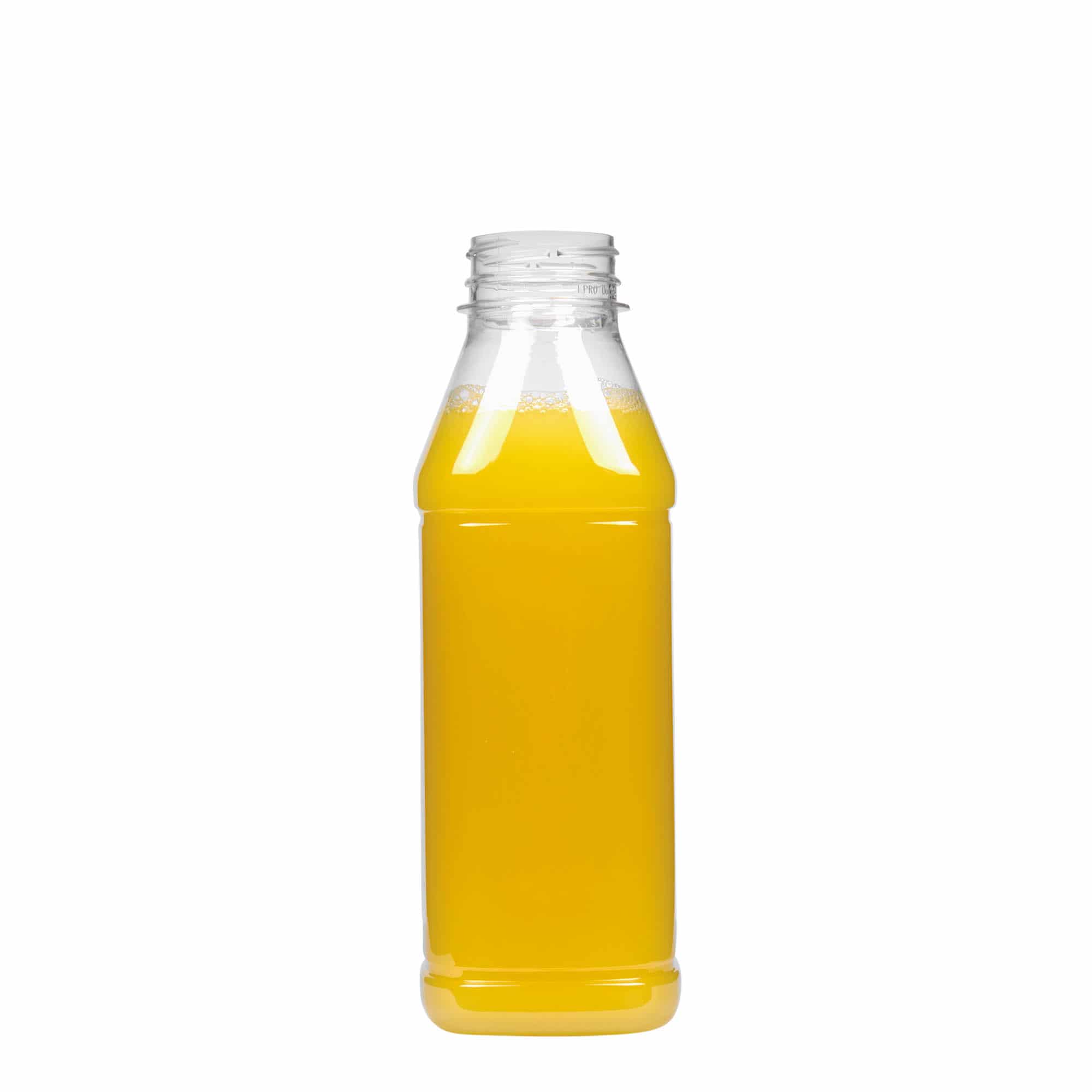 500 ml PET şişe 'Milk and Juice Carré', kare, plastik, ağız çapı: 38 mm