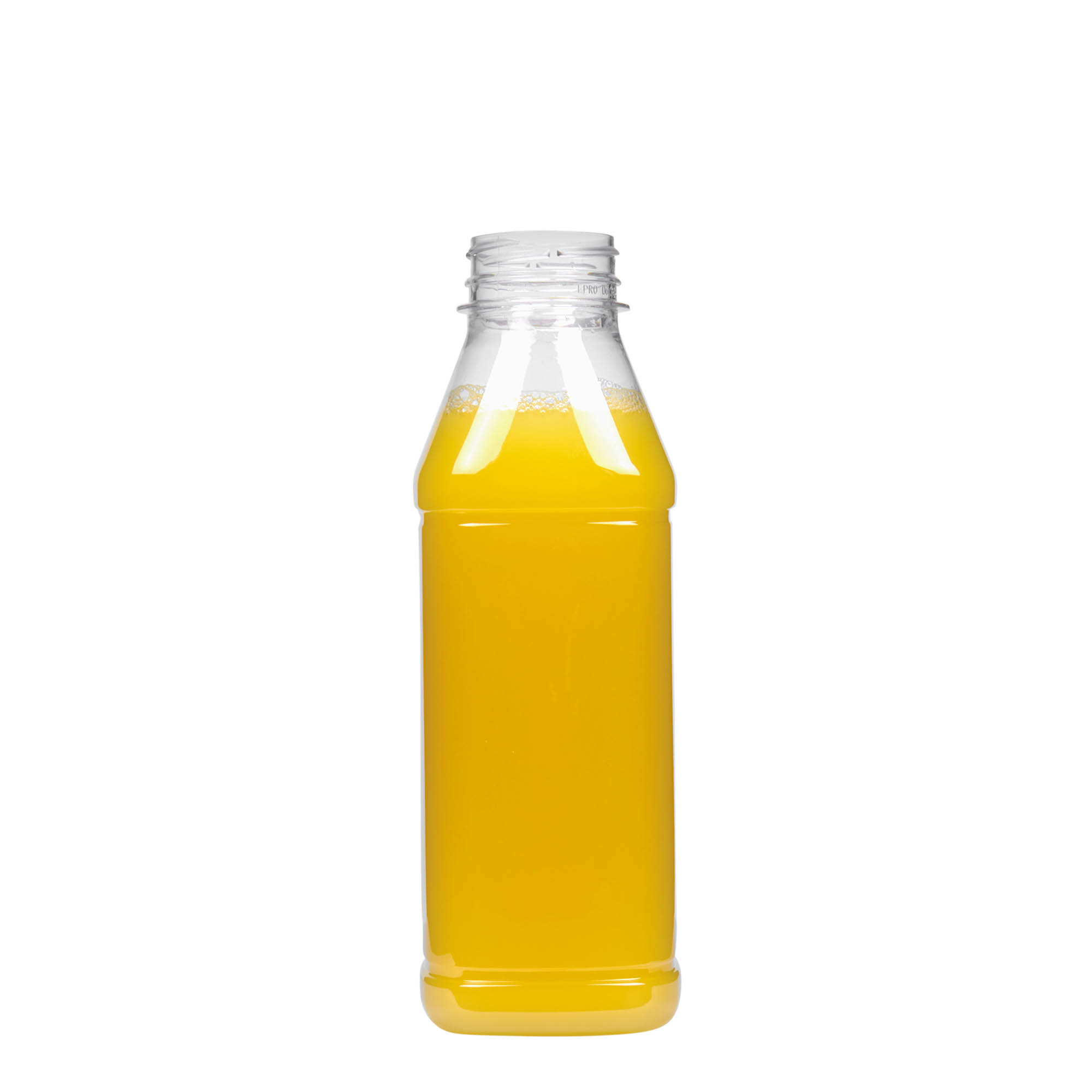 500 ml PET şişe 'Milk and Juice Carré', kare, plastik, ağız çapı: 38 mm