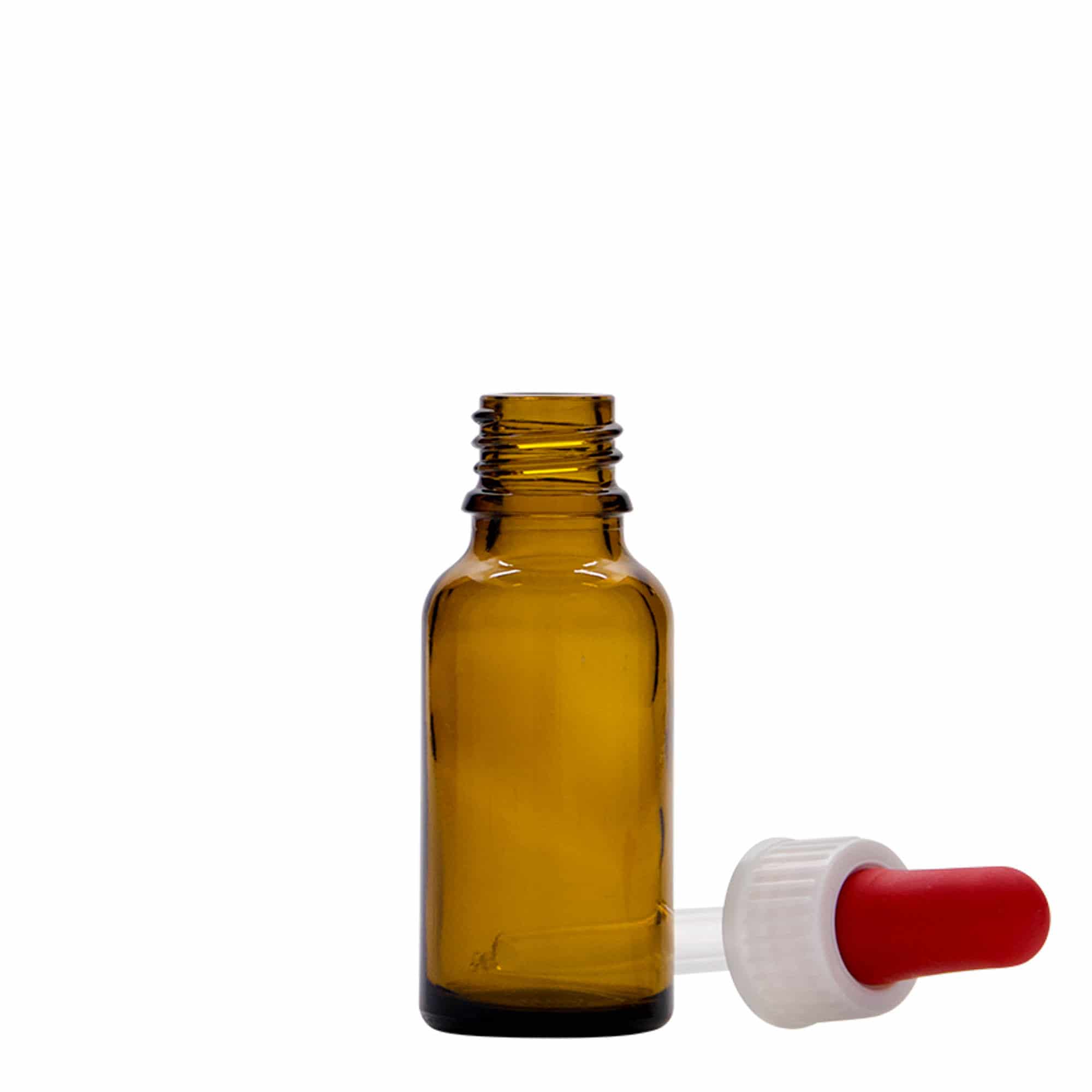 20 ml Pipet Şişesi İlaç, Cam, Kahverengi, Ağız: DIN 18