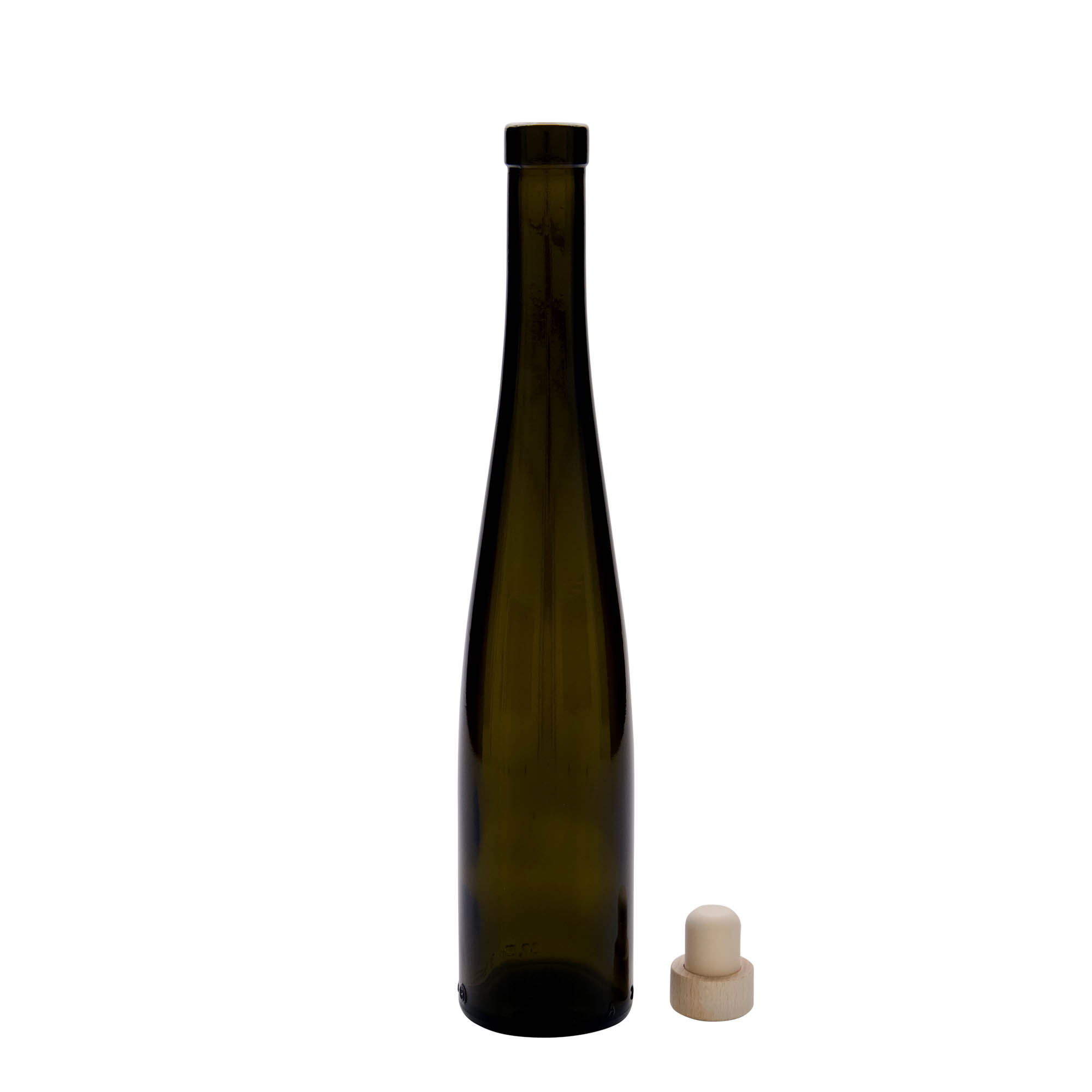 375 ml cam şişe 'Weinschlegel', antik yeşil, ağız: mantar