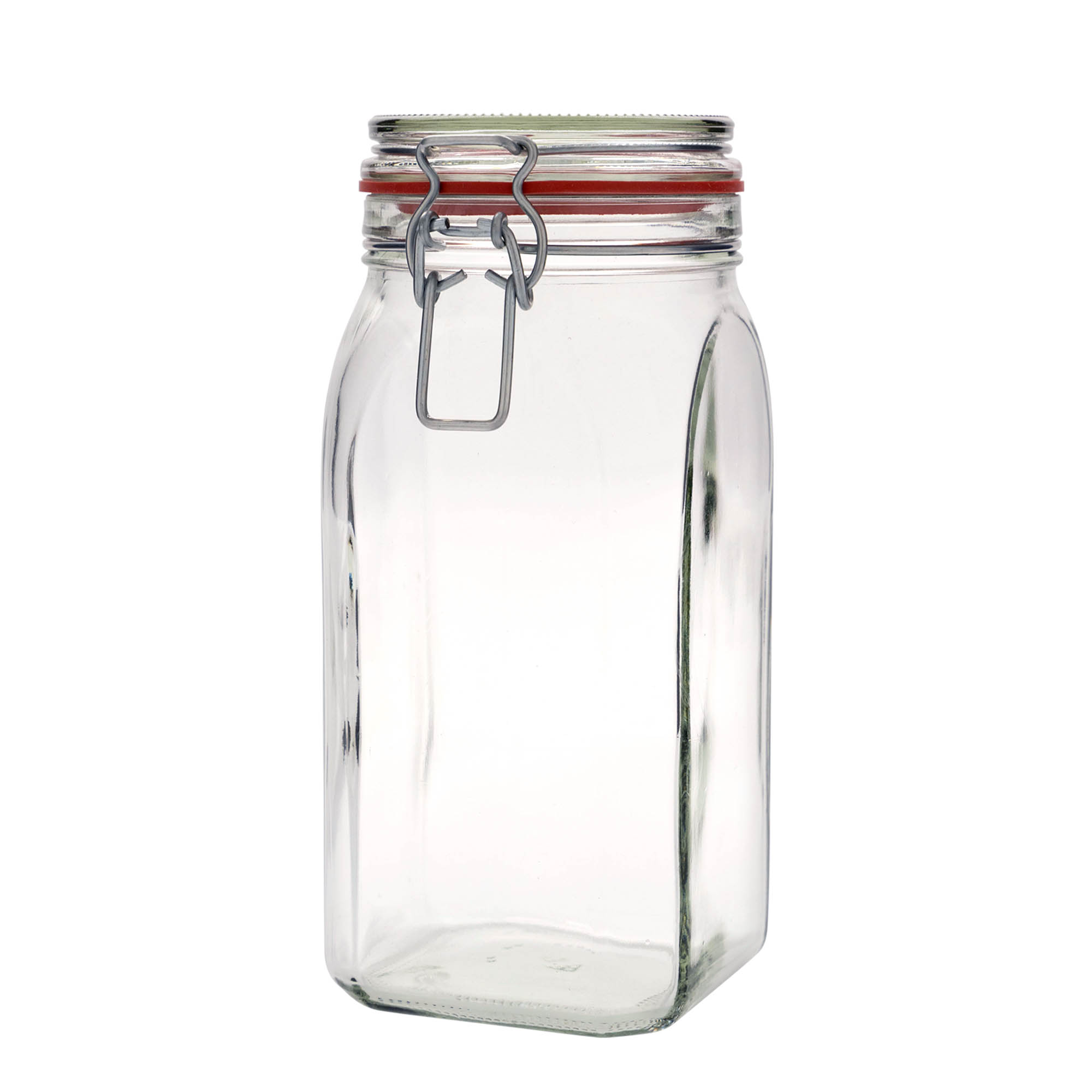 1.540 ml Tel mandallı kavanoz, kare, ağız: tel mandal kapak