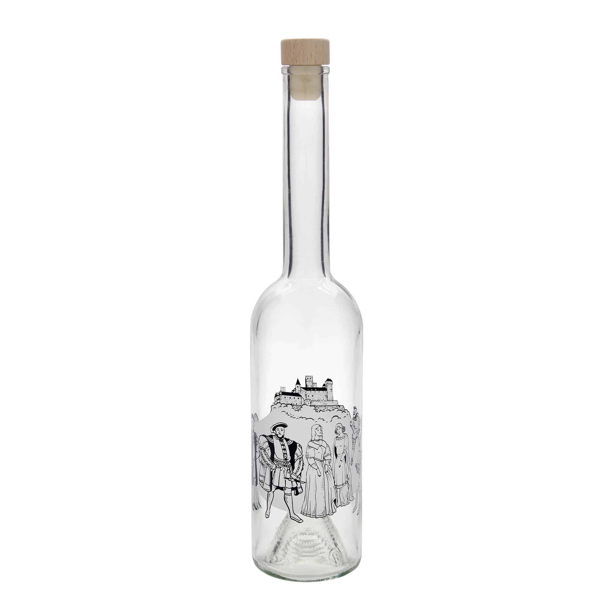 500 ml Cam Şişe 'Opera', Motif: Ortaçağ, Ağız: Mantar