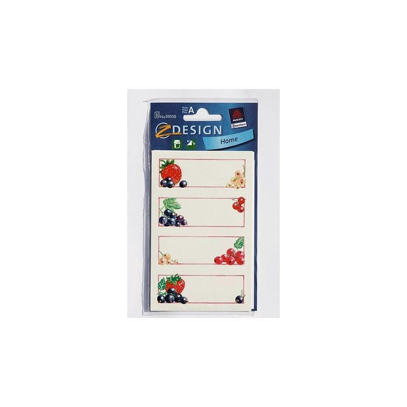 Zweckform Etiketler 'Johannisbeeren', dikdörtgen, kağıt, çok renkli