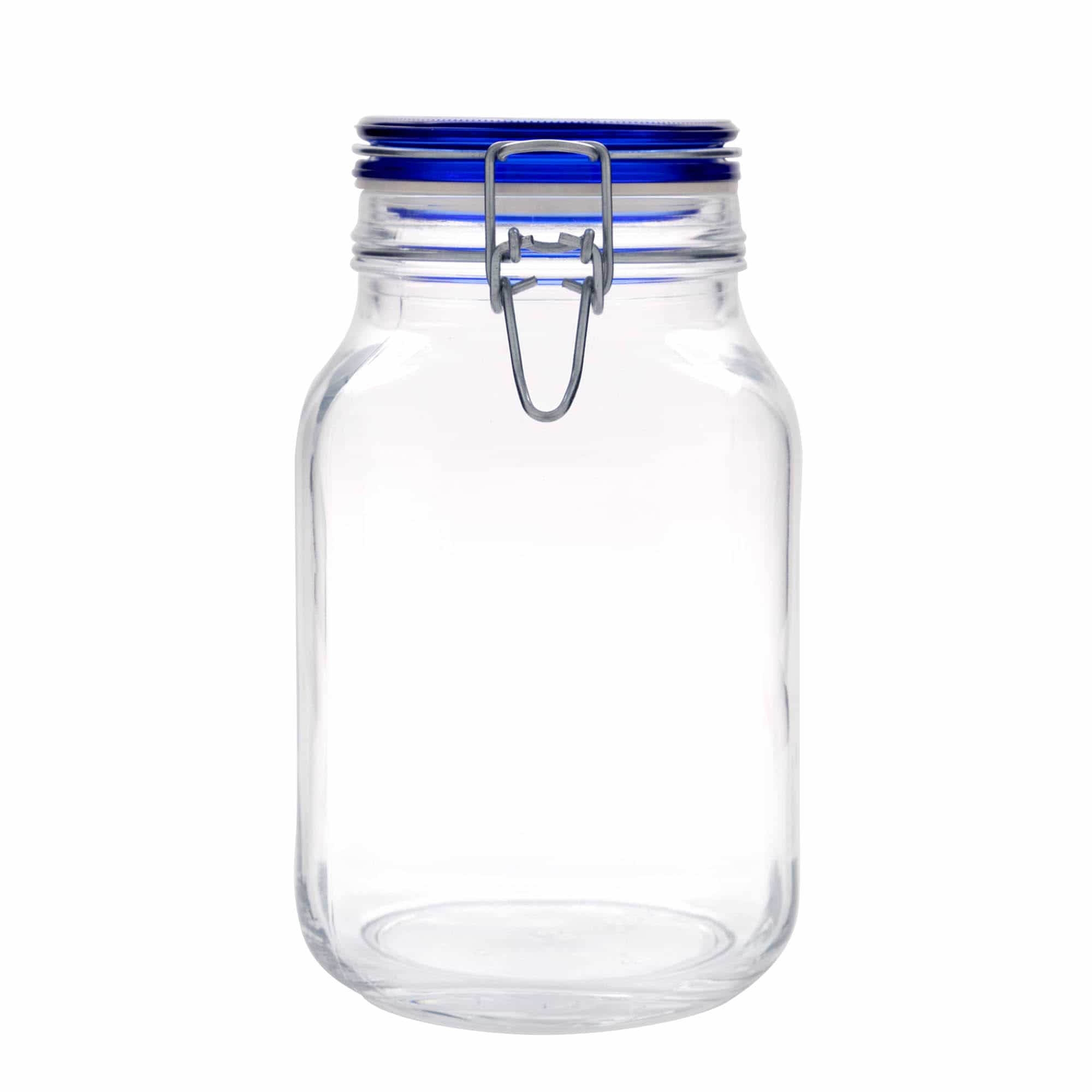 2.000 ml Tel Mandallı Kavanoz 'Fido' Mavi Kapak, kare, ağız: Tel mandallı kapak 2.000 ml Tel Mandallı Kavanoz 'Fido' Mavi Kapak, kare, ağız: Tel mandallı kapak