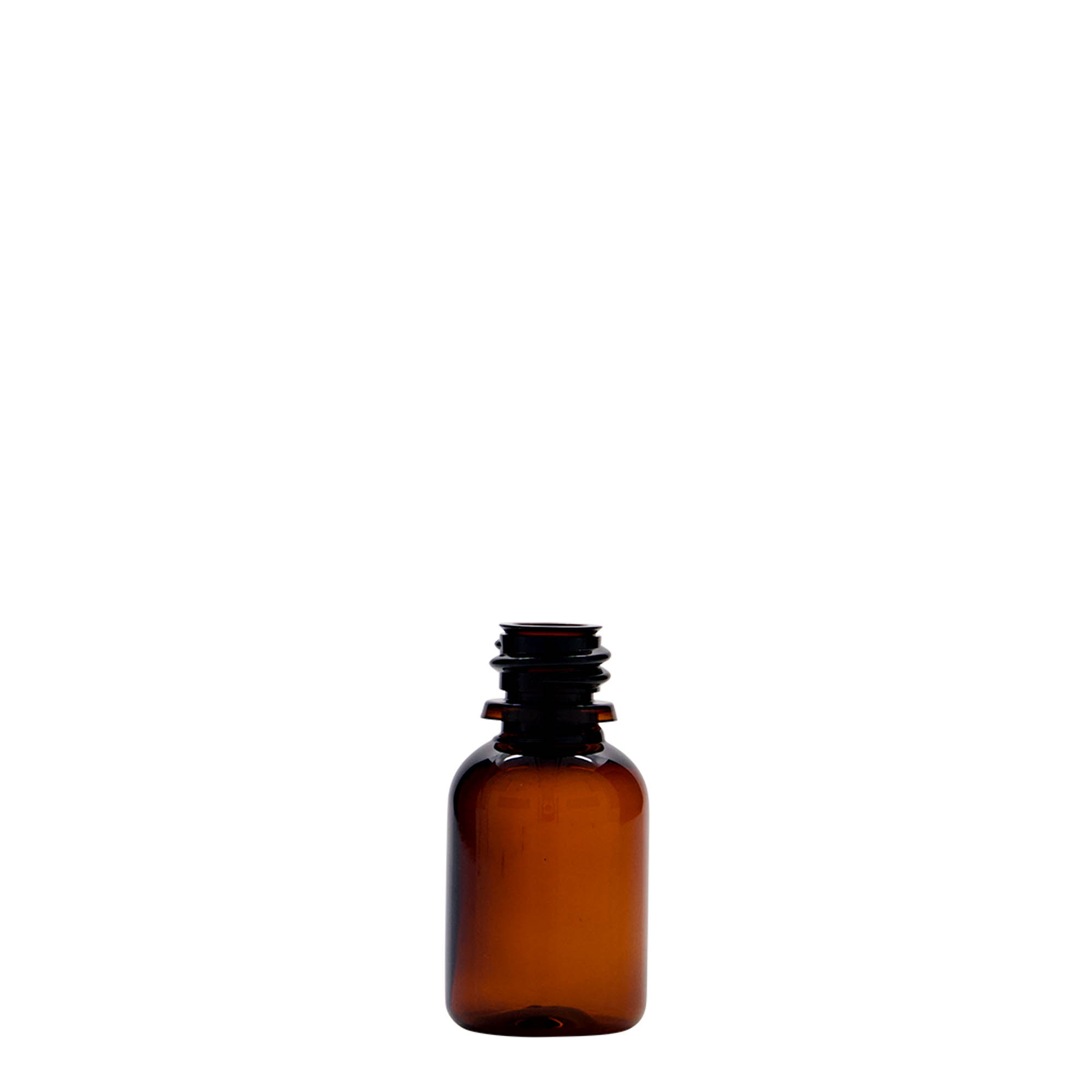 20 ml PET tıbbi şişe 'Easy Living', kahverengi, plastik, ağız: DIN 18