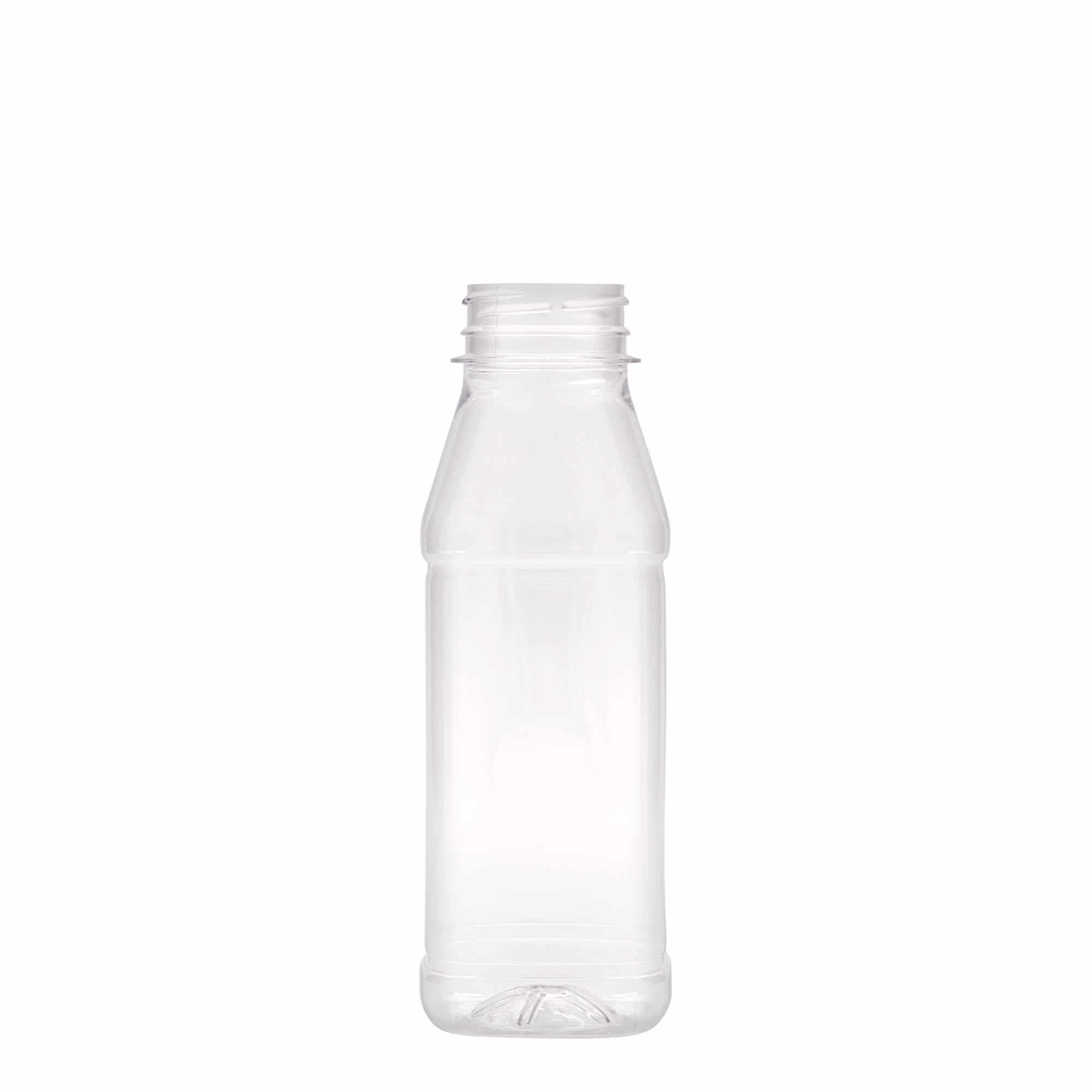 330 ml PET Şişe 'Milk and Juice Carré', kare, plastik, ağız çapı: 38 mm 330 ml PET Şişe 'Milk and Juice Carré', kare, plastik, ağız çapı: 38 mm