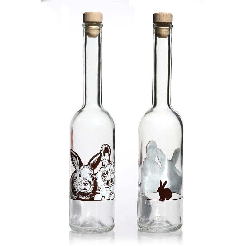 500 ml Cam Şişe 'Opera', Motif: Tavşan, Ağız: Mantar 500 ml Cam Şişe 'Opera', Motif: Tavşan, Ağız: Mantar