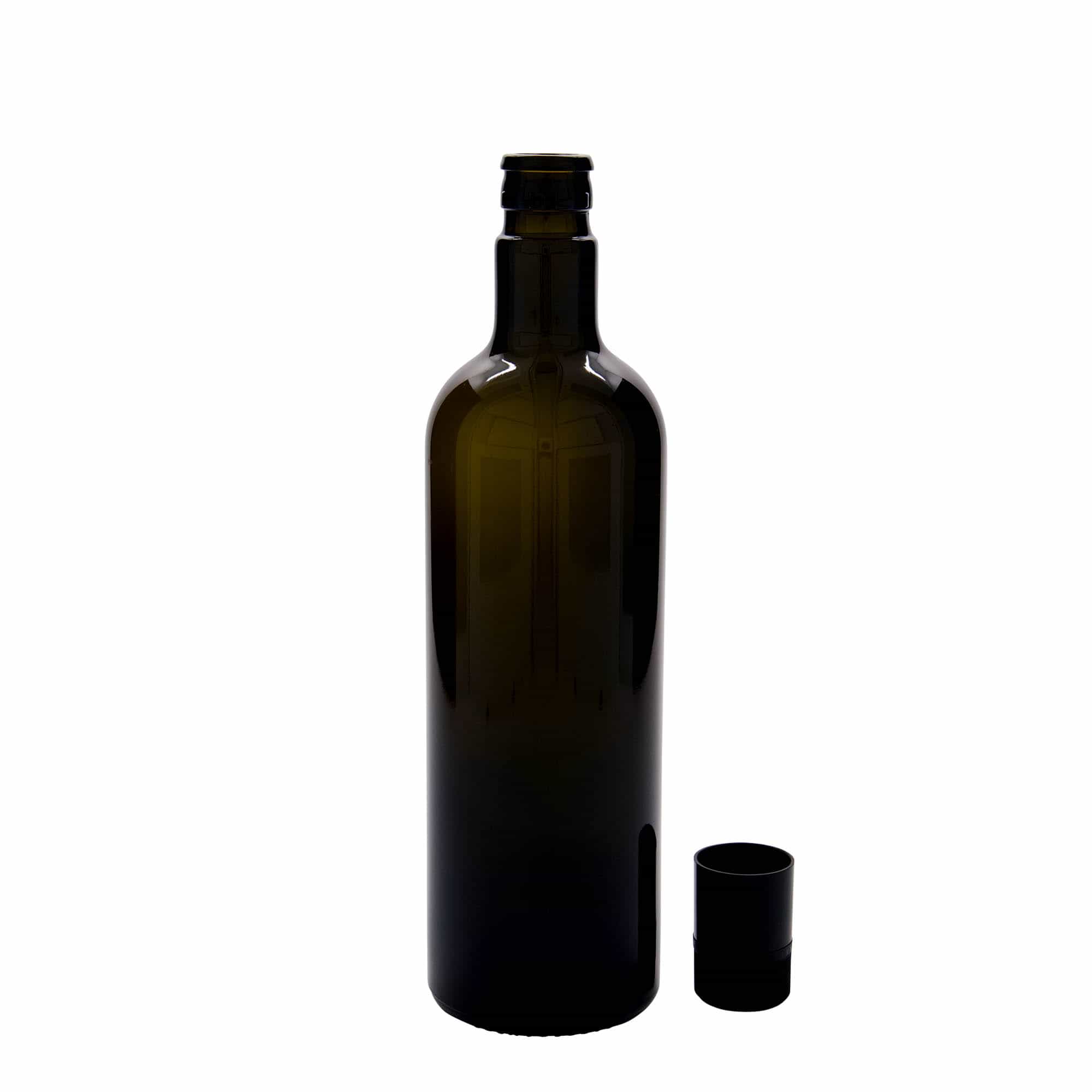 750 ml Sirke/Yağ Şişesi 'Willy New', Cam, Antik Yeşil, Ağız: DOP