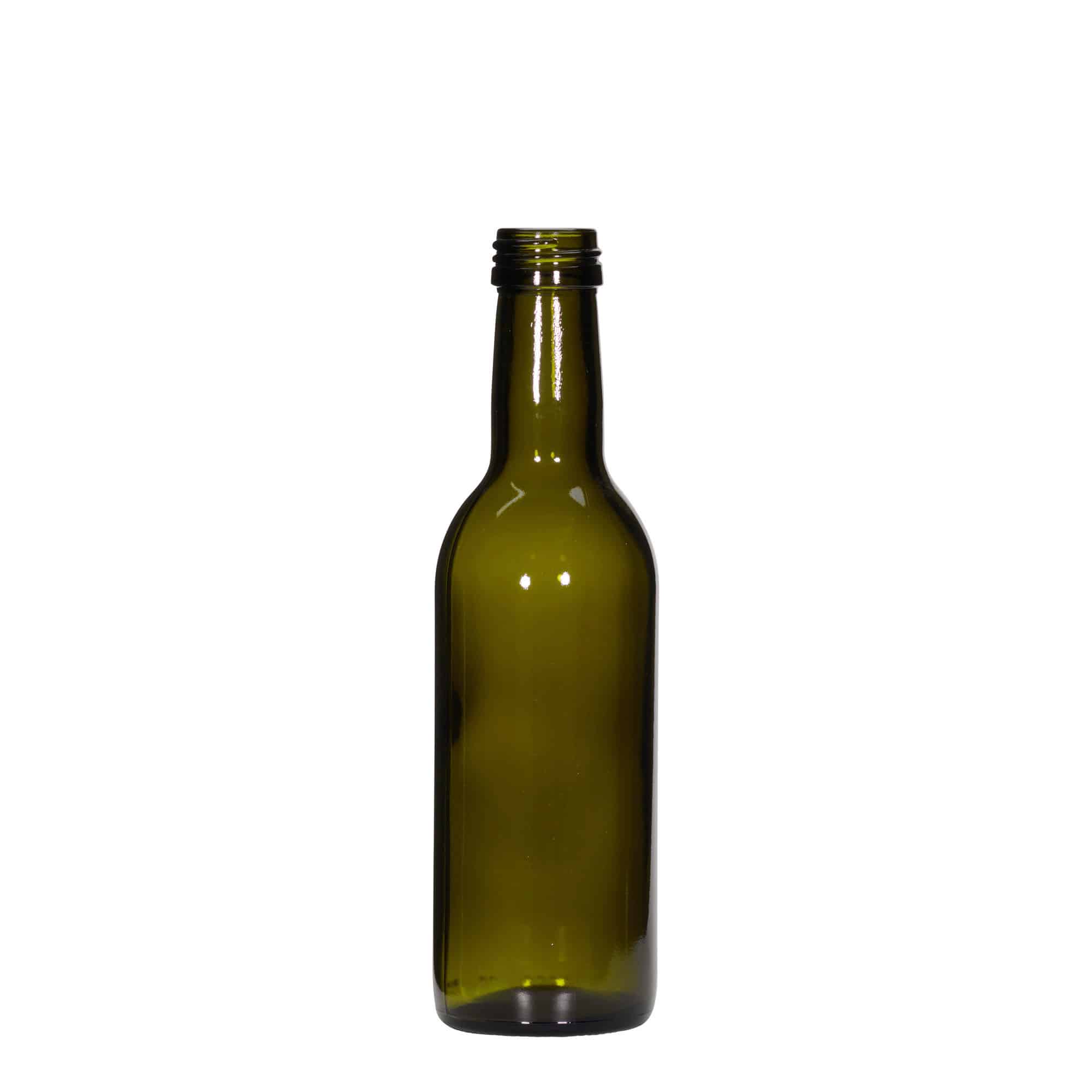 250 ml Cam Şişe 'Bordeaux', antik yeşil, Ağız: PP 28 250 ml Cam Şişe 'Bordeaux', antik yeşil, Ağız: PP 28