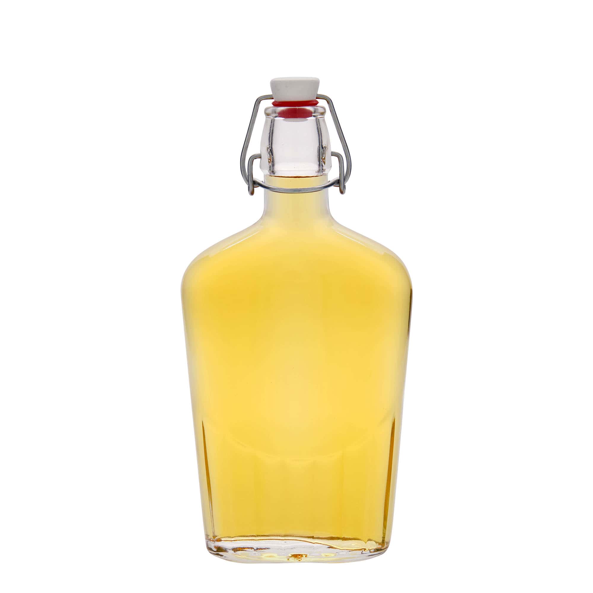 500 ml cam şişe 'Fiaschetta', oval, ağız: mandallı kapak