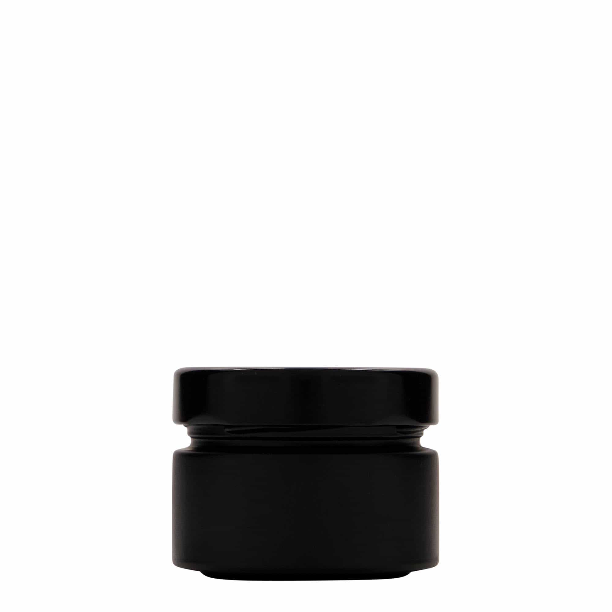 130 ml Yuvarlak Cam 'Aurora', siyah, Ağız: Derin-Twist-Off (DTO 66)
