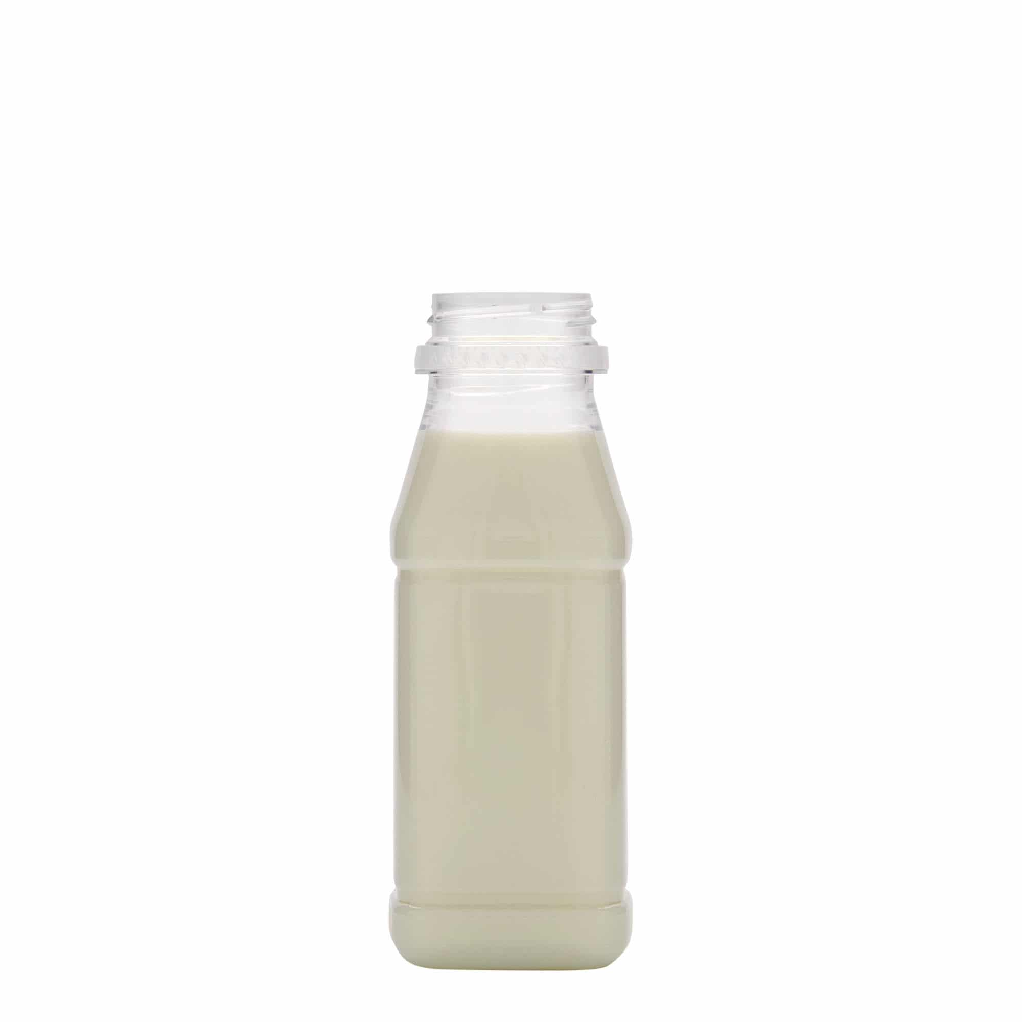 250 ml PET Şişe 'Milk and Juice Carré', kare, plastik, ağız çapı: 38 mm