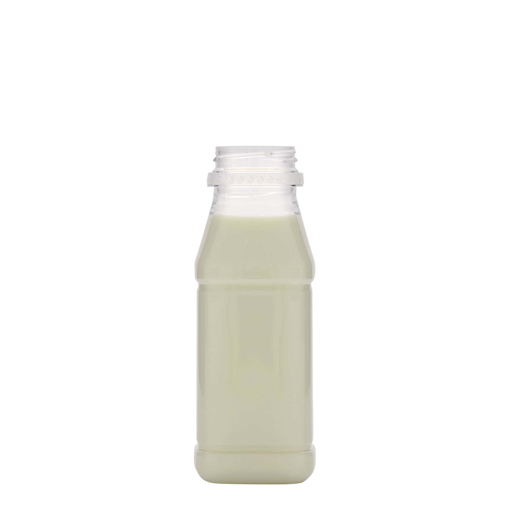 250 ml PET Şişe 'Milk and Juice Carré', kare, plastik, ağız çapı: 38 mm