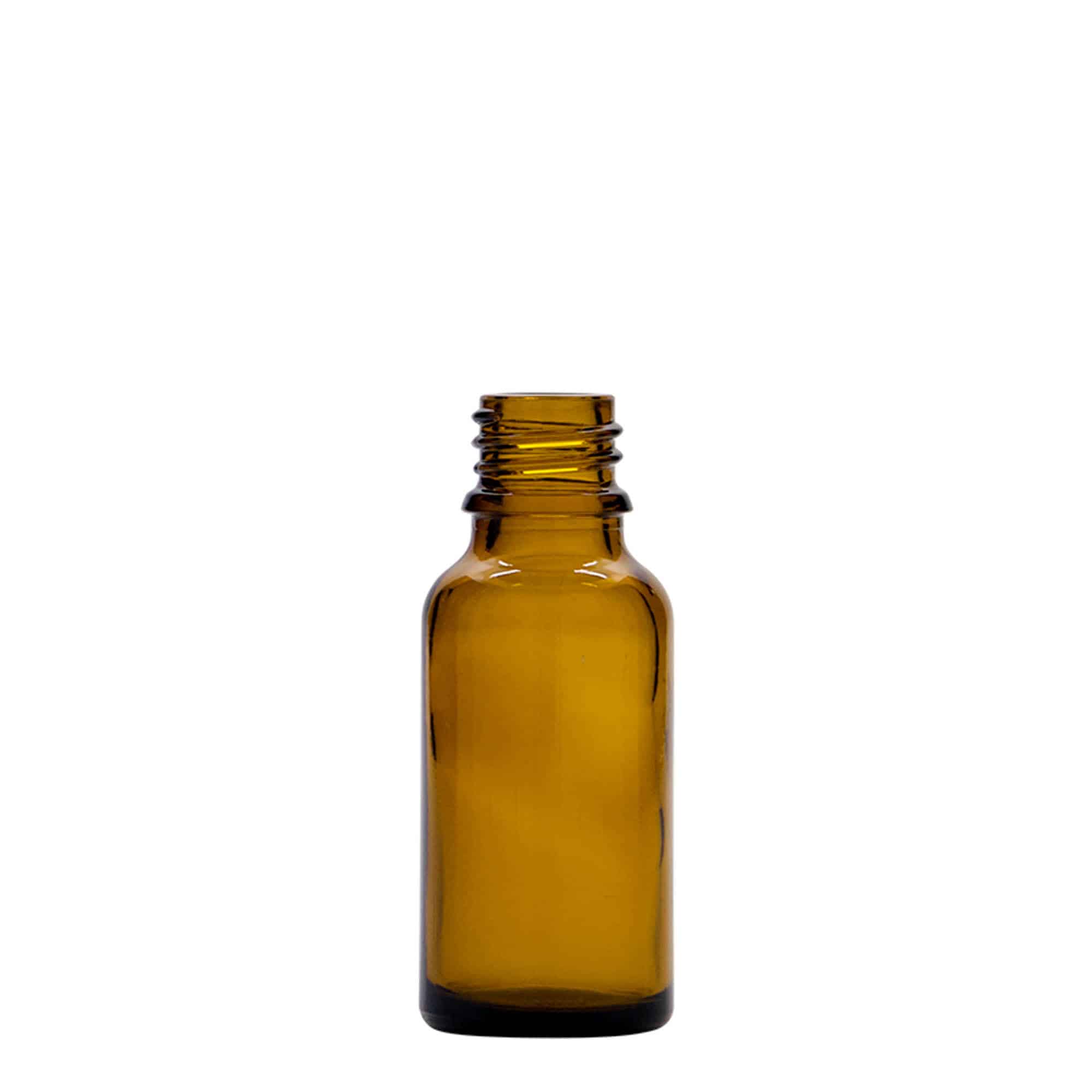 20 ml Pipet Şişesi İlaç, Cam, Kahverengi, Ağız: DIN 18