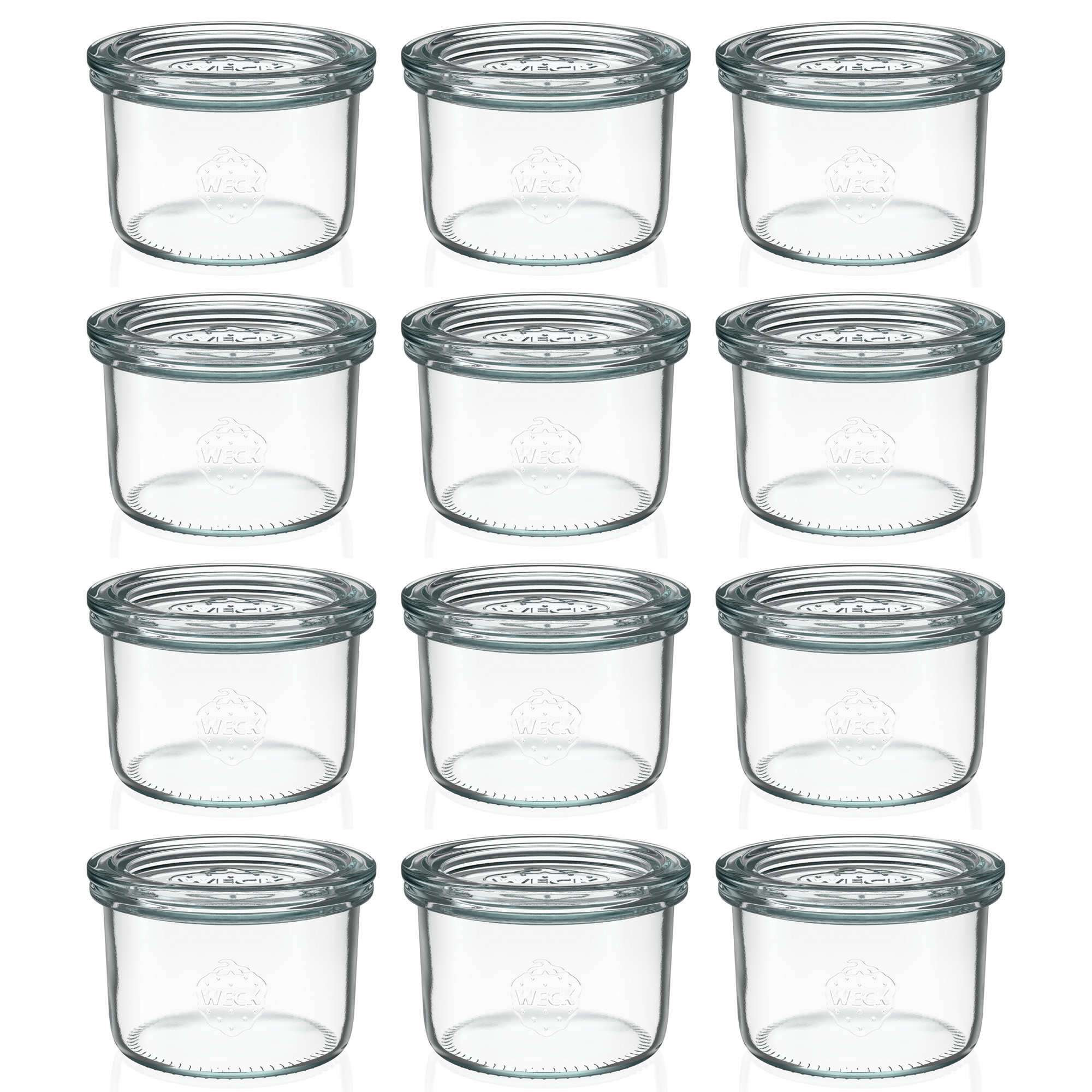 12x 200 ml WECK kavanoz cam kapaklı RR 80