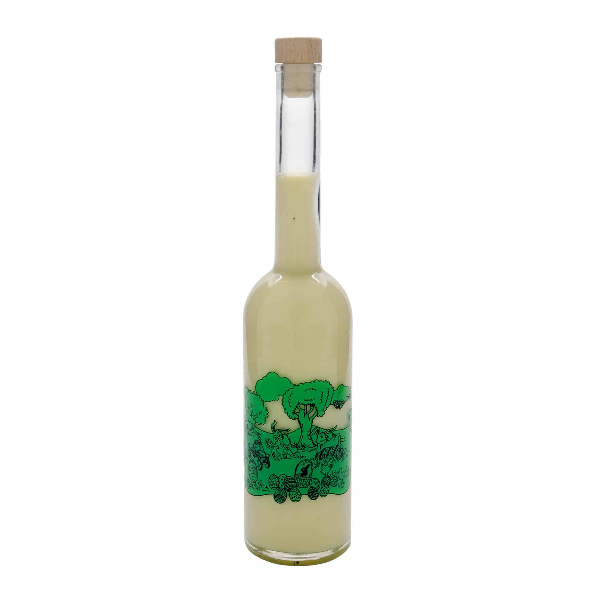500 ml Cam Şişe 'Opera', Motif: Mutlu Paskalyalar, Ağız: Mantar