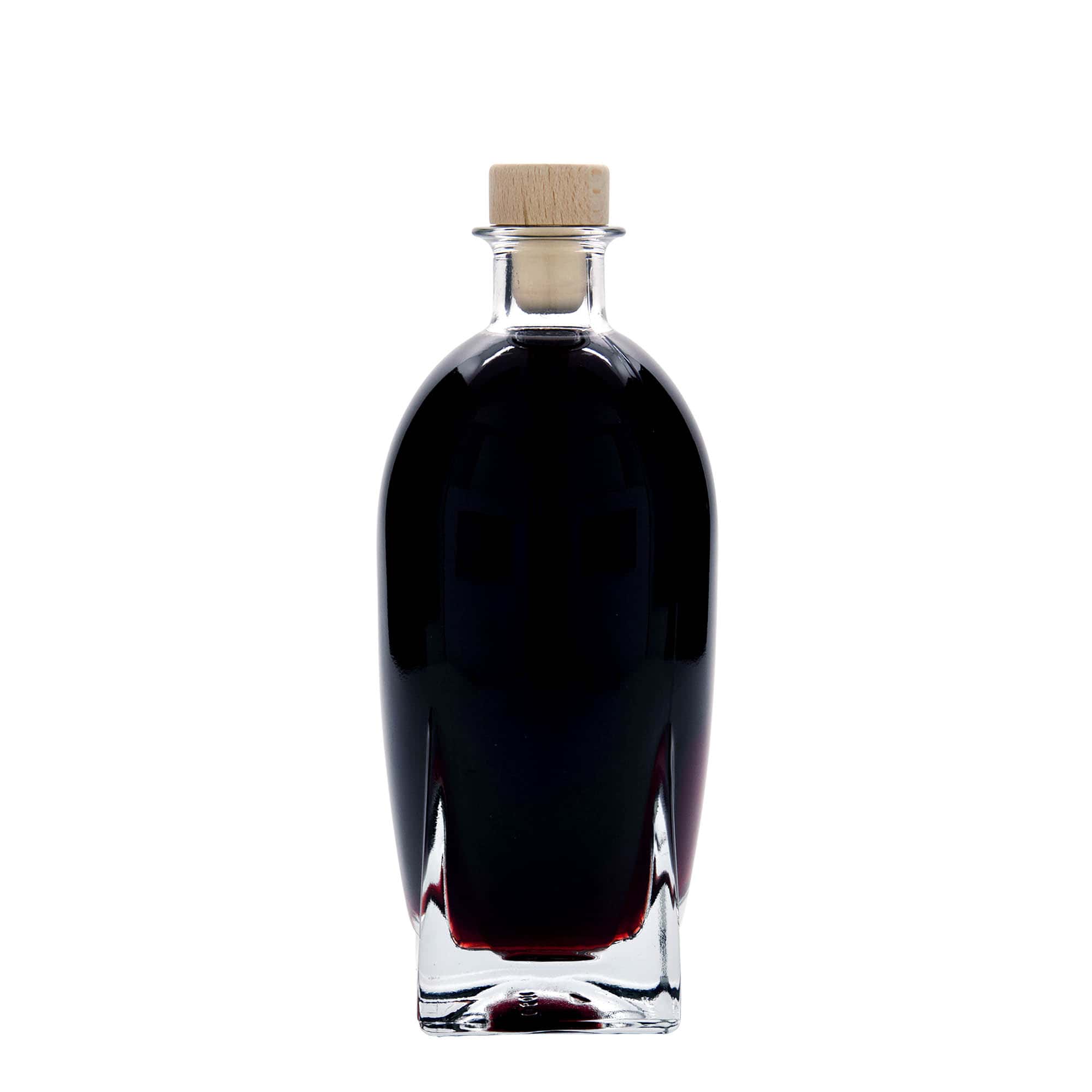 500 ml cam şişe 'Zino', kare, ağız: mantar