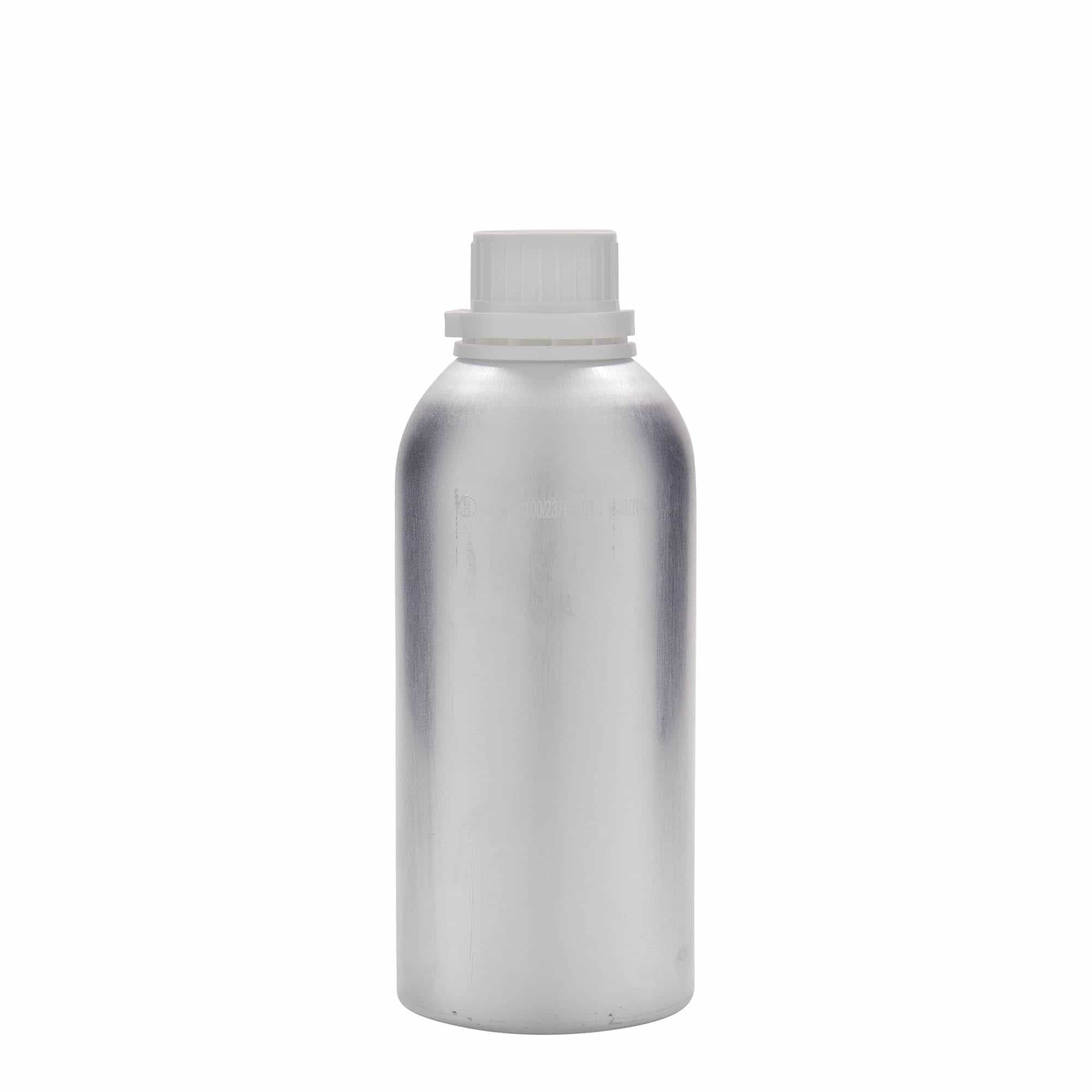 625 ml Alüminyum şişe, metal, gümüş, ağız: DIN 32