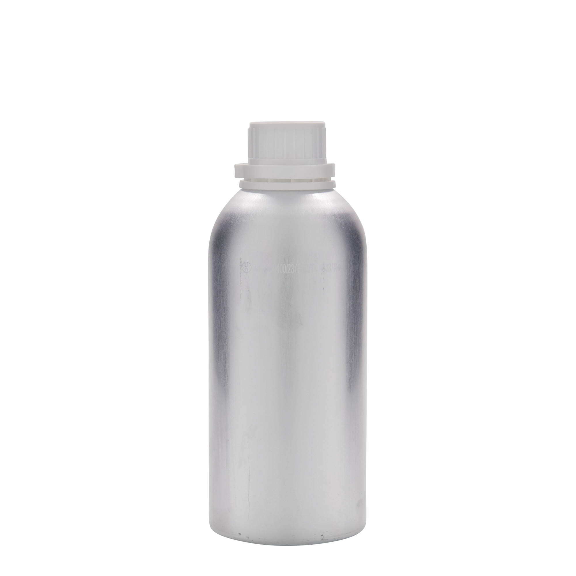 625 ml Alüminyum şişe, metal, gümüş, ağız: DIN 32