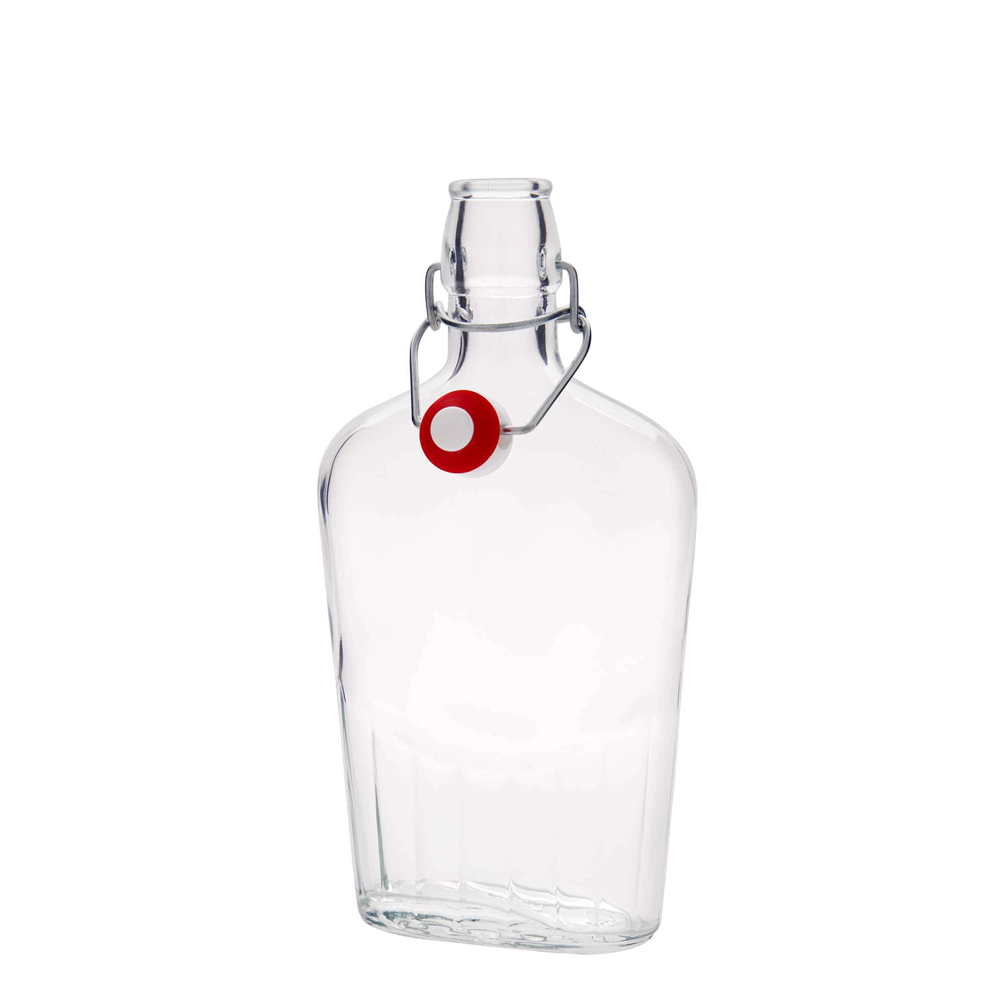 500 ml cam şişe 'Fiaschetta', oval, ağız: mandallı kapak