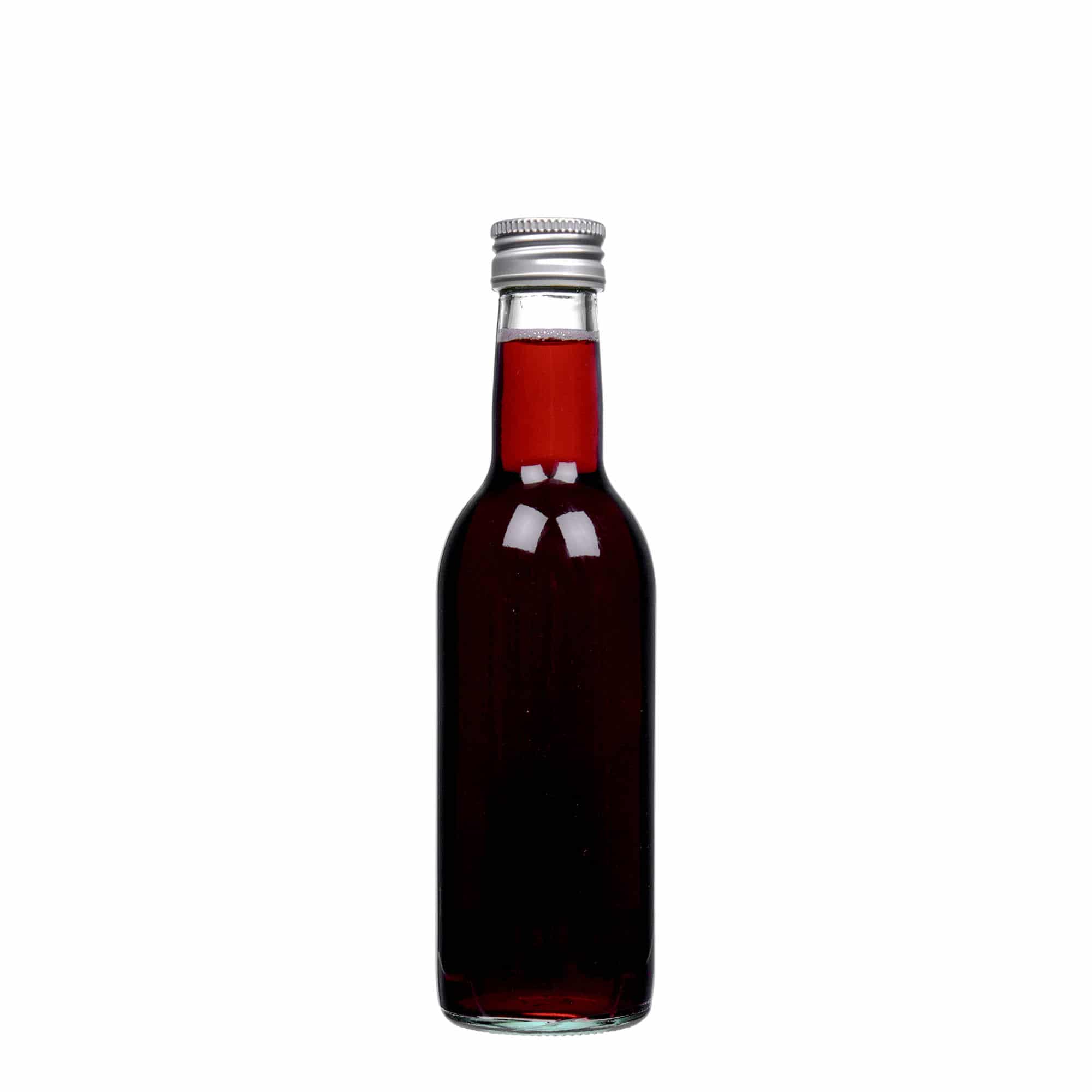 250 ml Cam şişe 'Bordeaux', Ağız: PP 28
