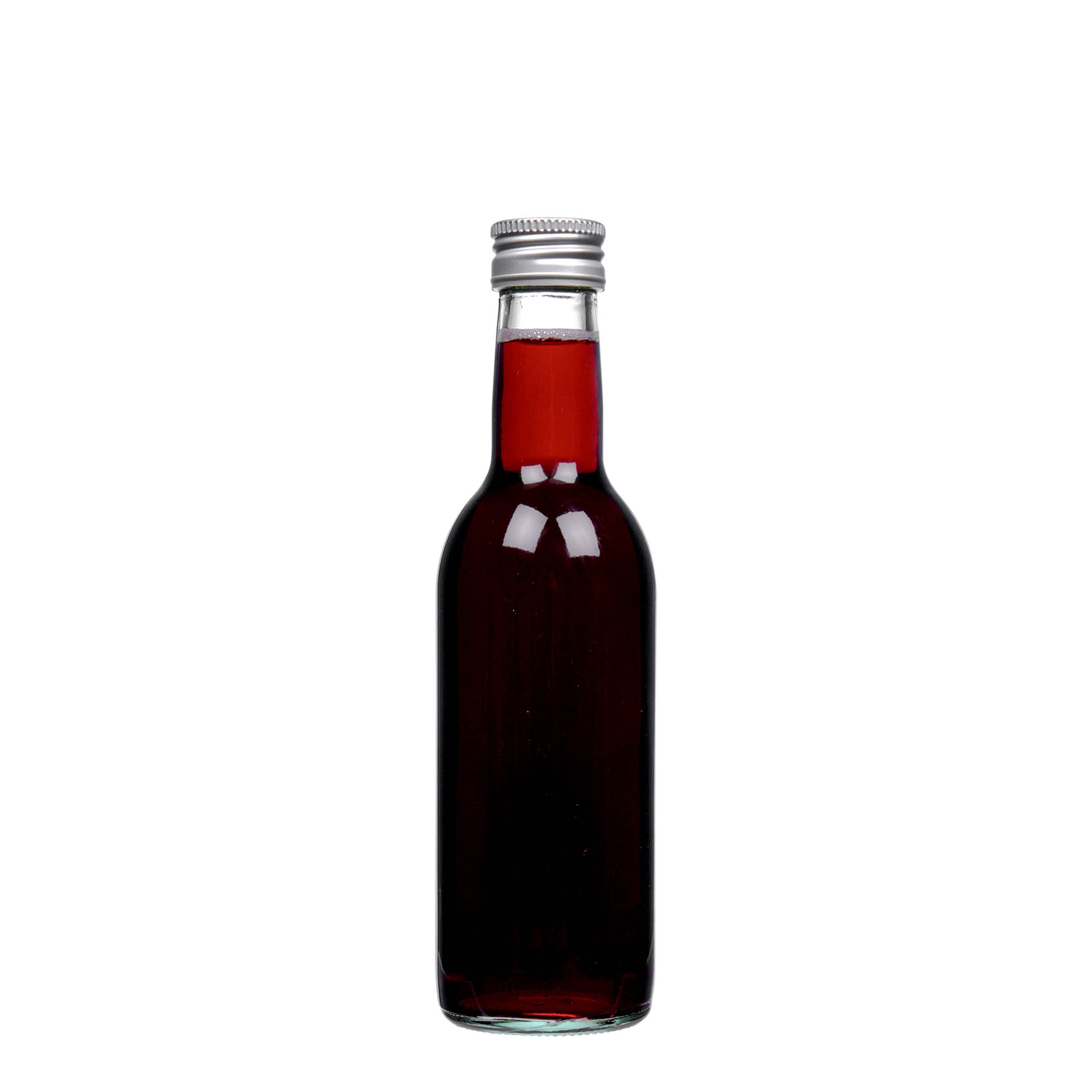 250 ml Cam şişe 'Bordeaux', Ağız: PP 28