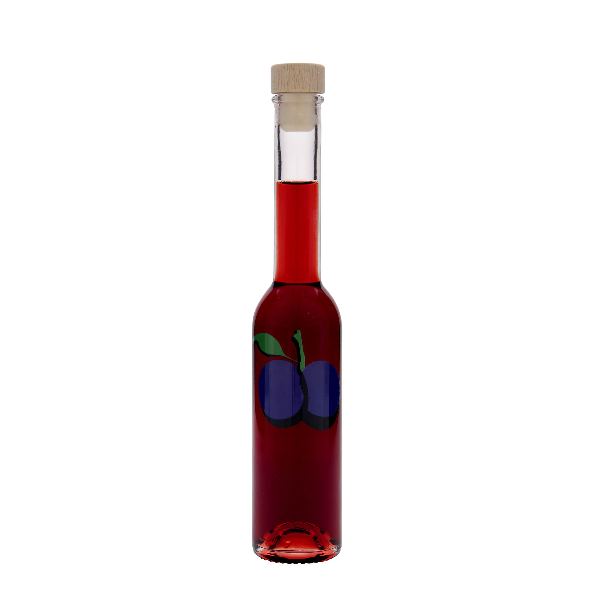200 ml cam şişe 'Opera', desen: Erik, ağız: mantar 200 ml cam şişe 'Opera', desen: Erik, ağız: mantar