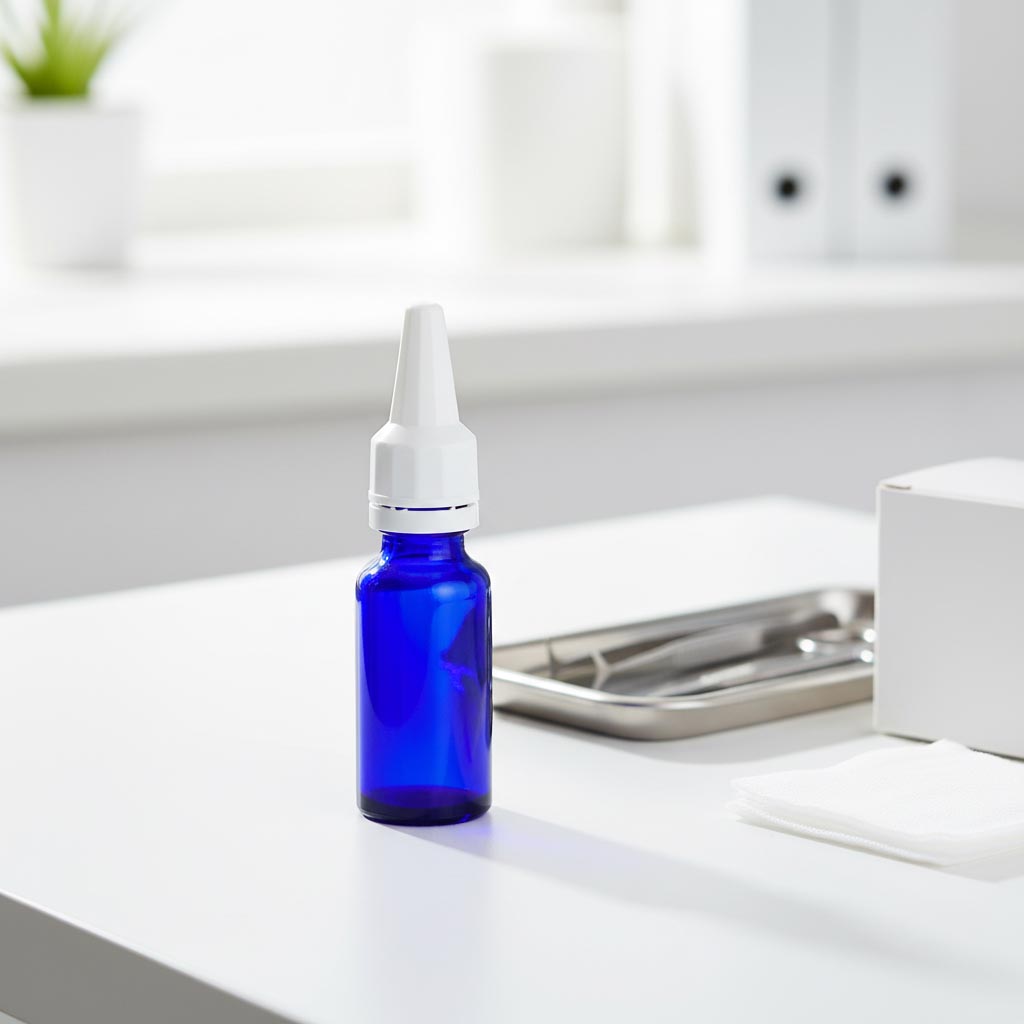 Vidalı kapak, aplikatörlü, PE plastik, beyaz, ağız için: DIN 18