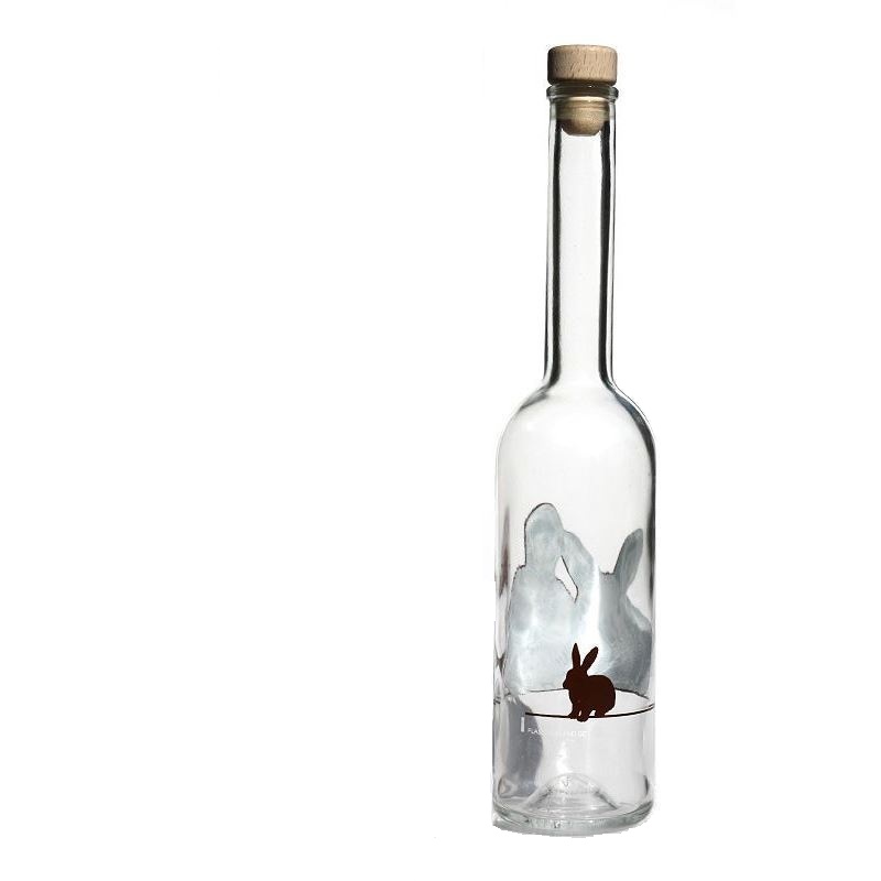 500 ml Cam Şişe 'Opera', Motif: Tavşan, Ağız: Mantar