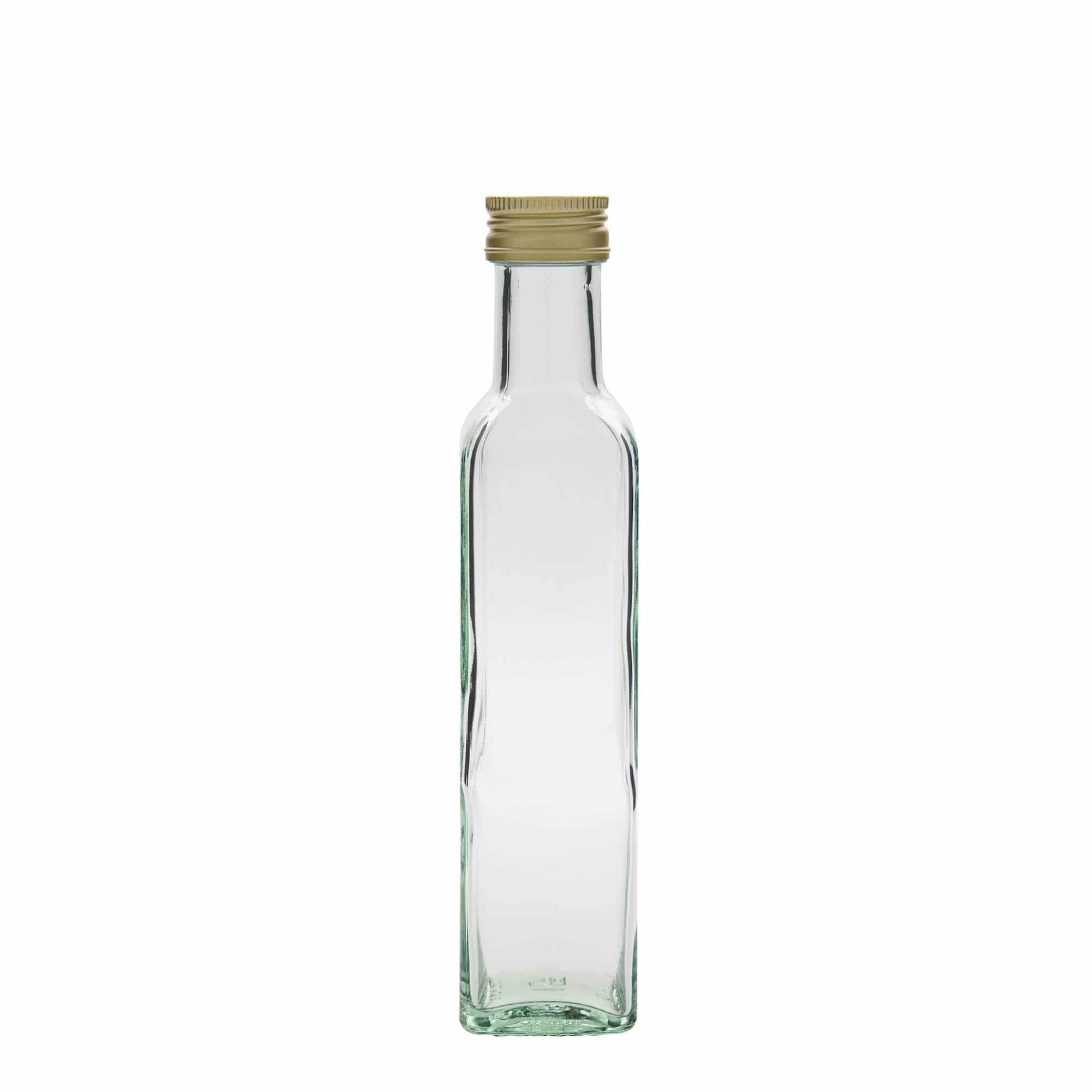 250 ml Cam şişe 'Marasca', kare, ağız: PP 31,5