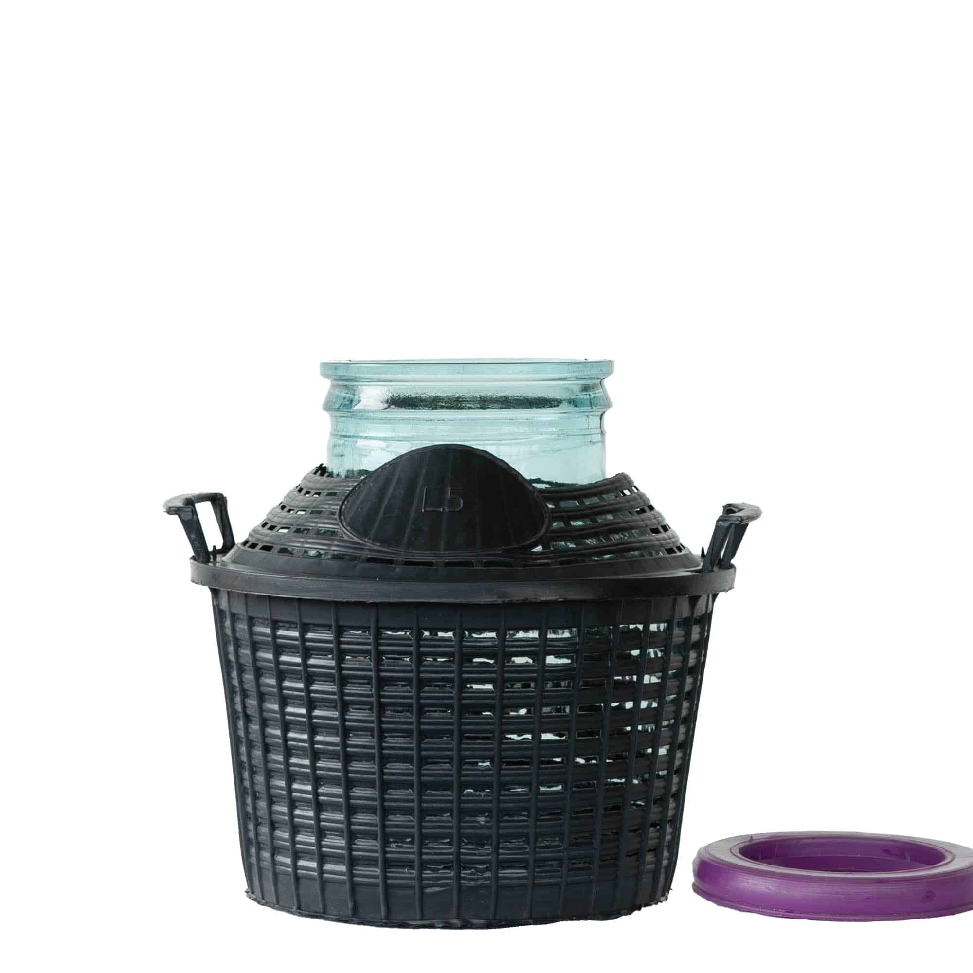 5 l Balon Şişe Geniş Ağız, Cam, Ağız: Kapaklı