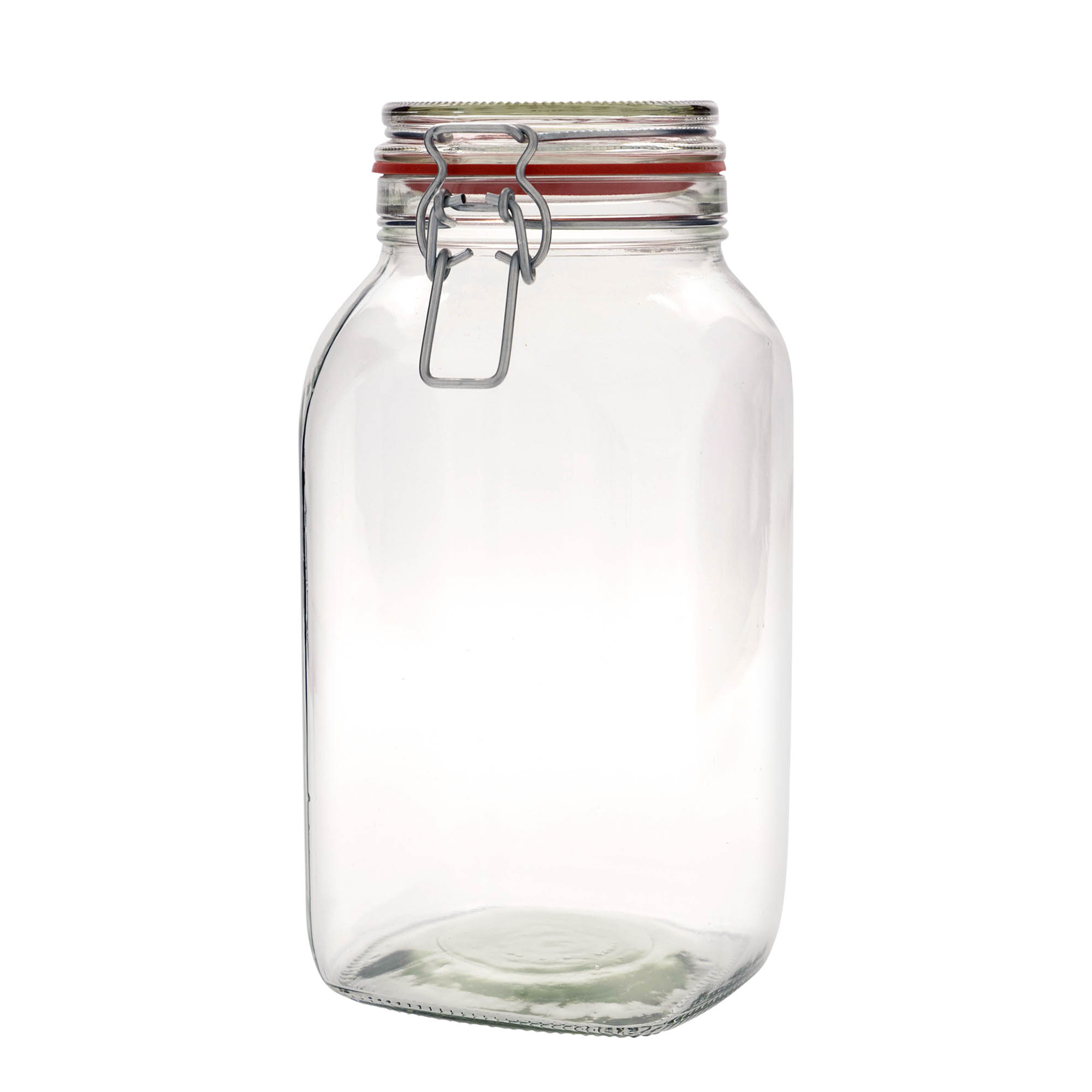 2.590 ml Tel Kapatmalı Kavanoz, kare, ağzı: tel kapatma mekanizmalı
