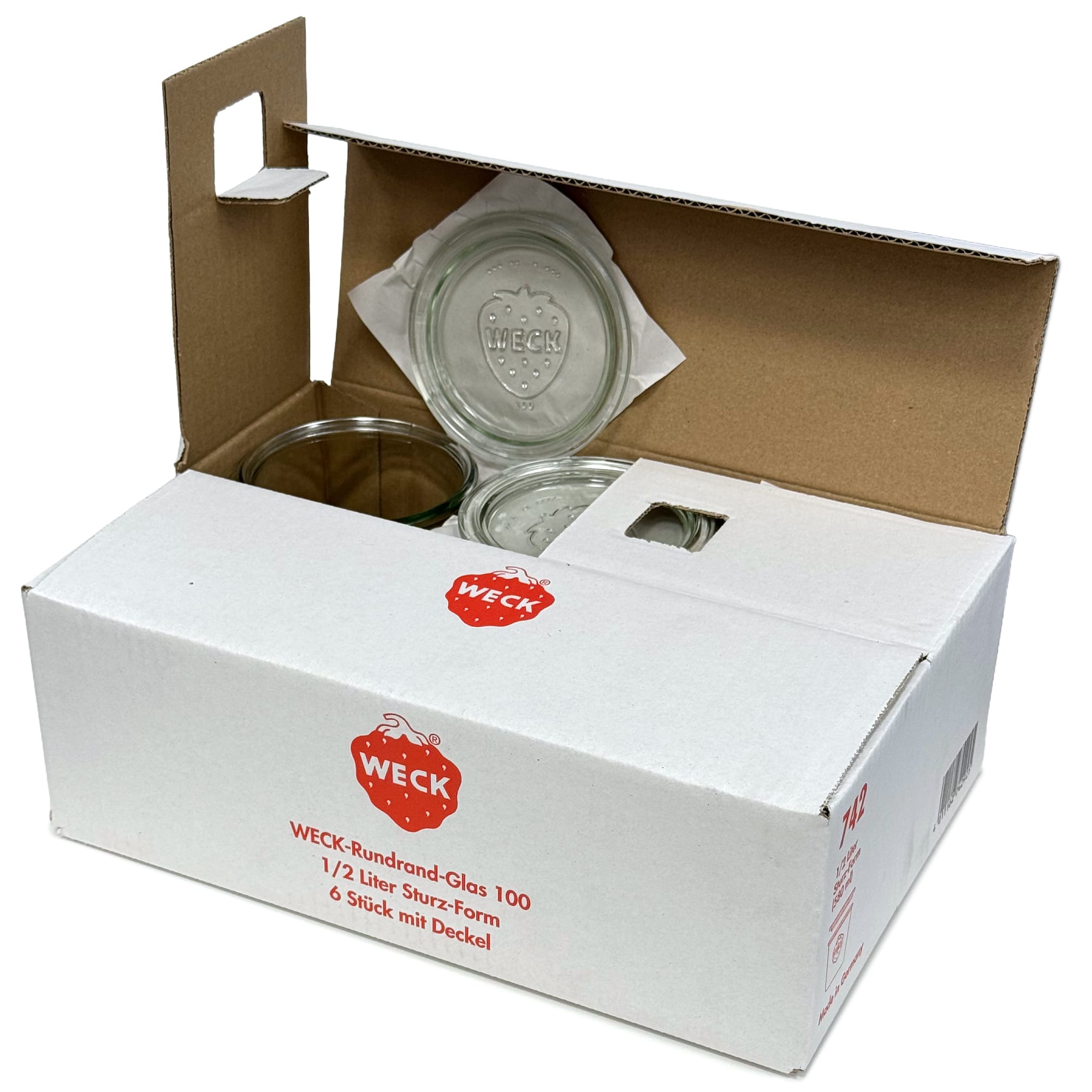 6x 580 ml WECK kavanoz cam kapaklı RR 100